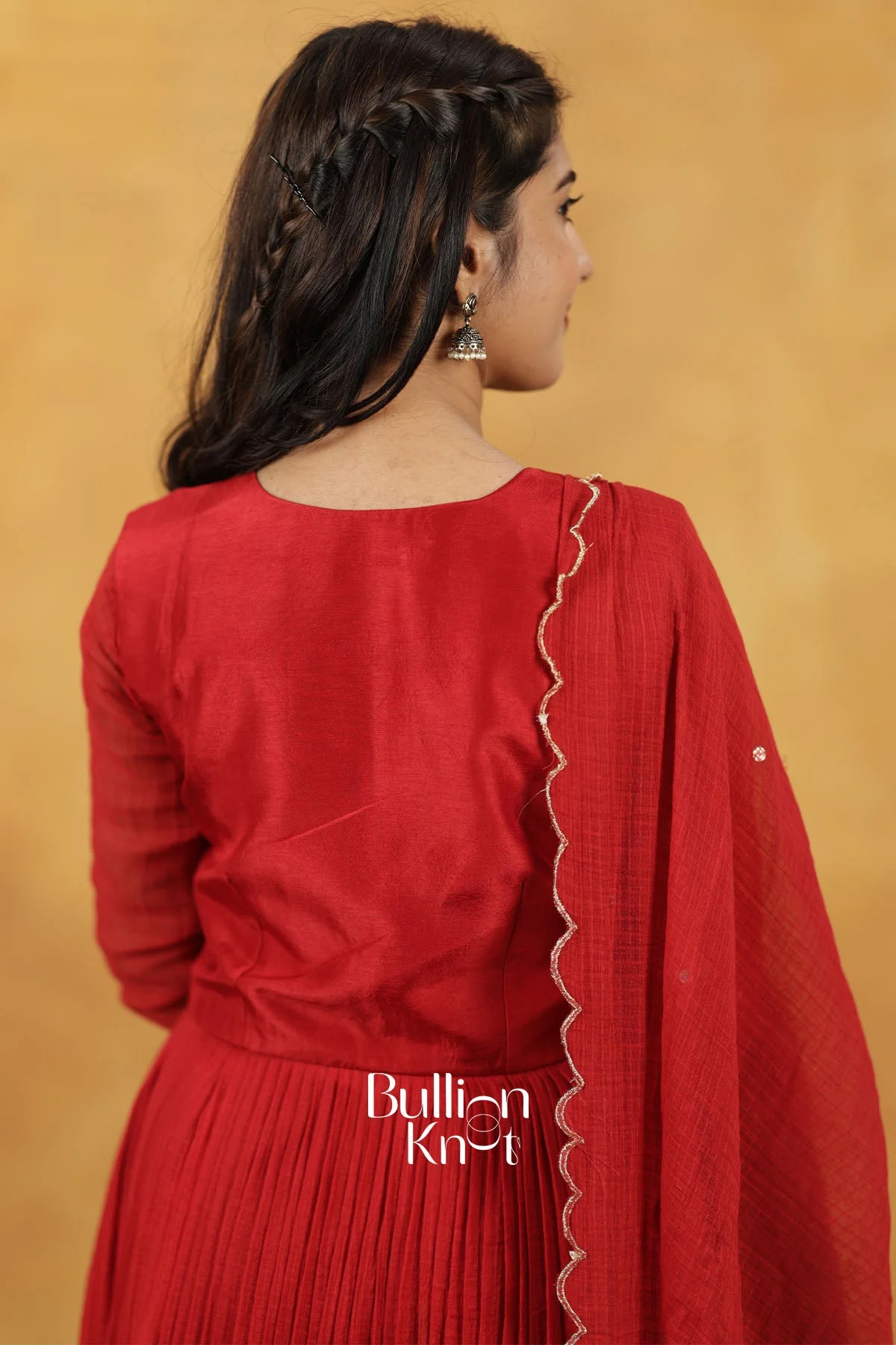 Aalaya Red Dress with Jacket - Ethnic Elegance - Image 7