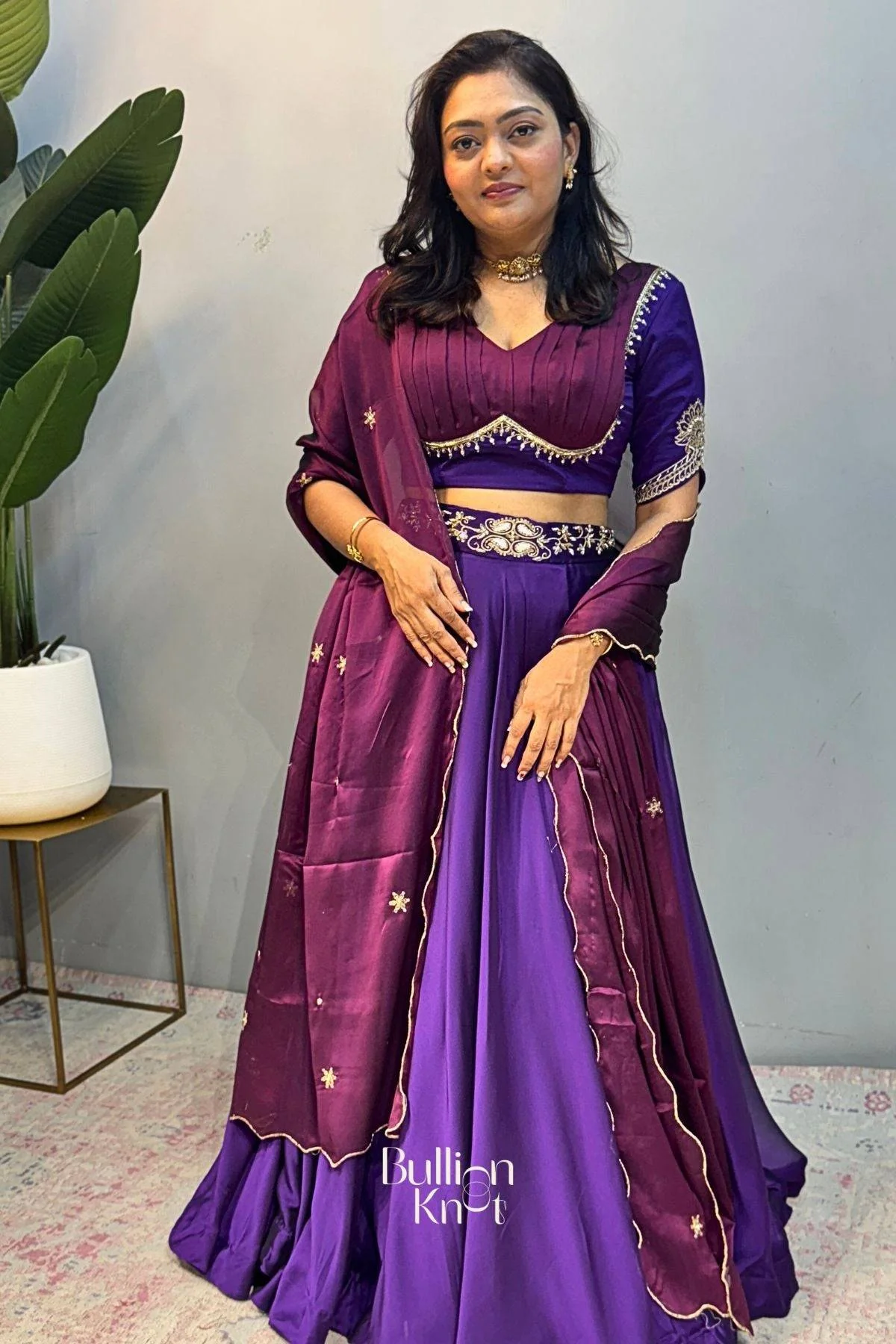Ariana Charm Purple Lehenga Set - Image 3