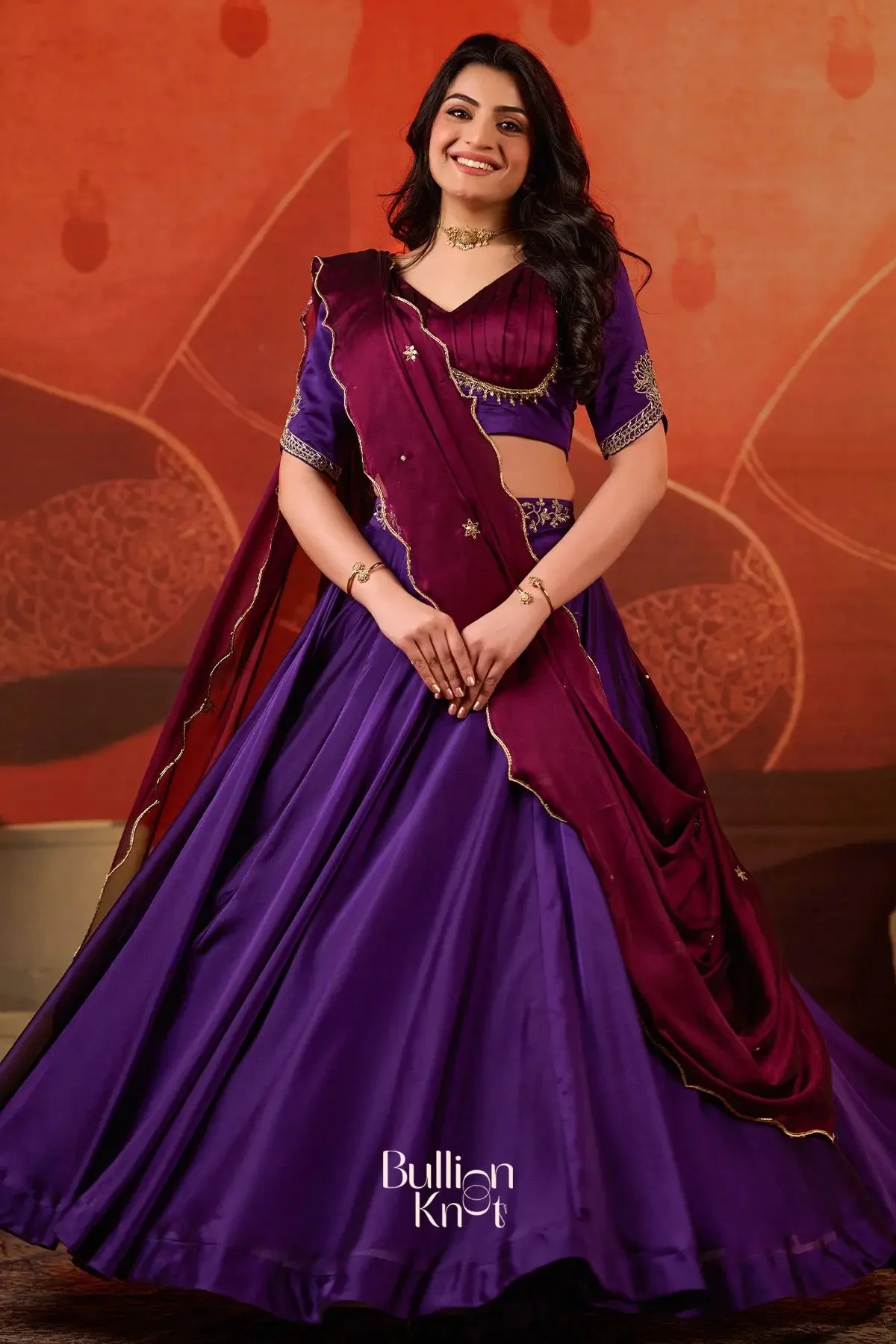 Ariana Charm Purple Lehenga Set - Image 7
