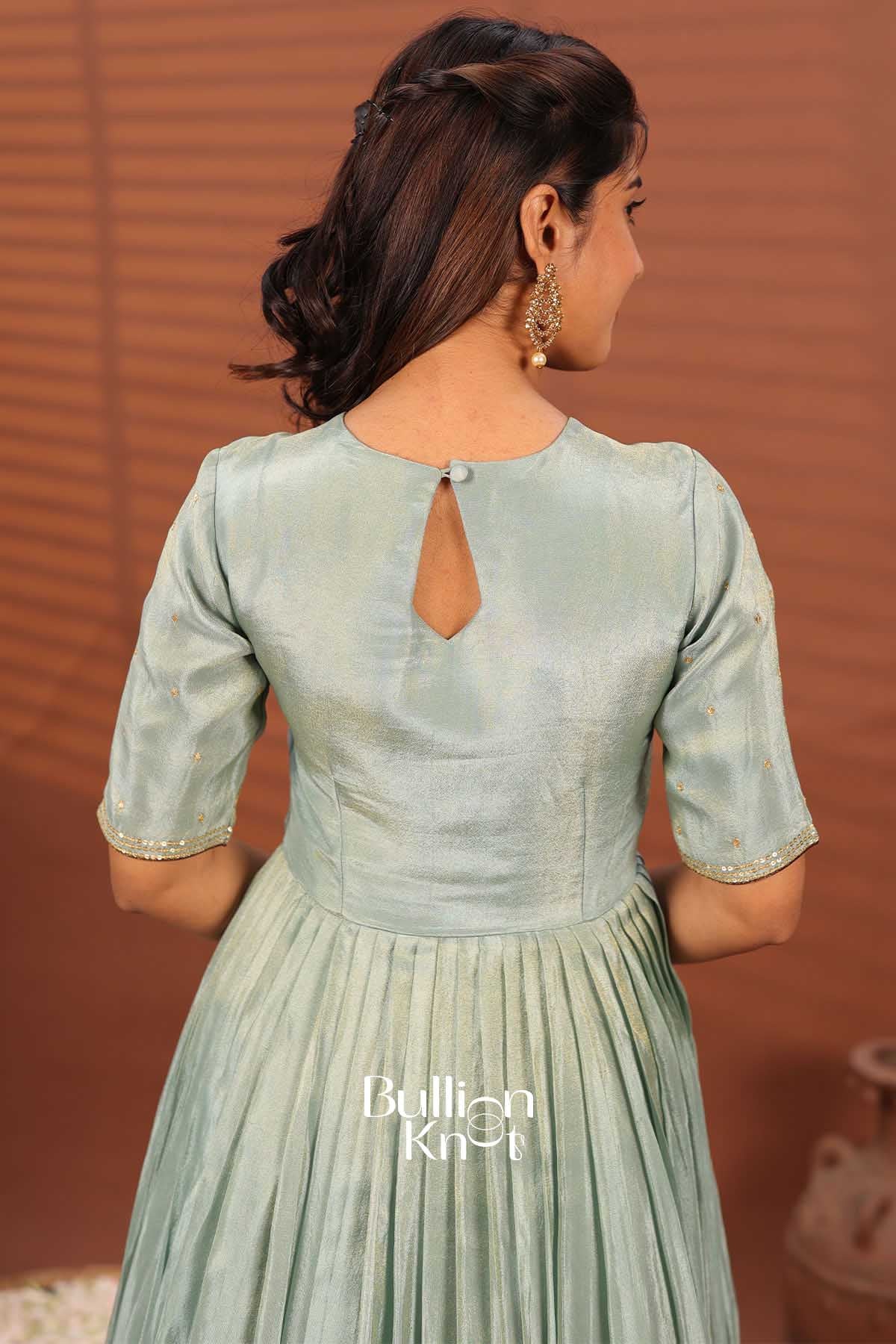 Auralika Aqua Brown Shaded Gown - Elegance Redefined - Image 6