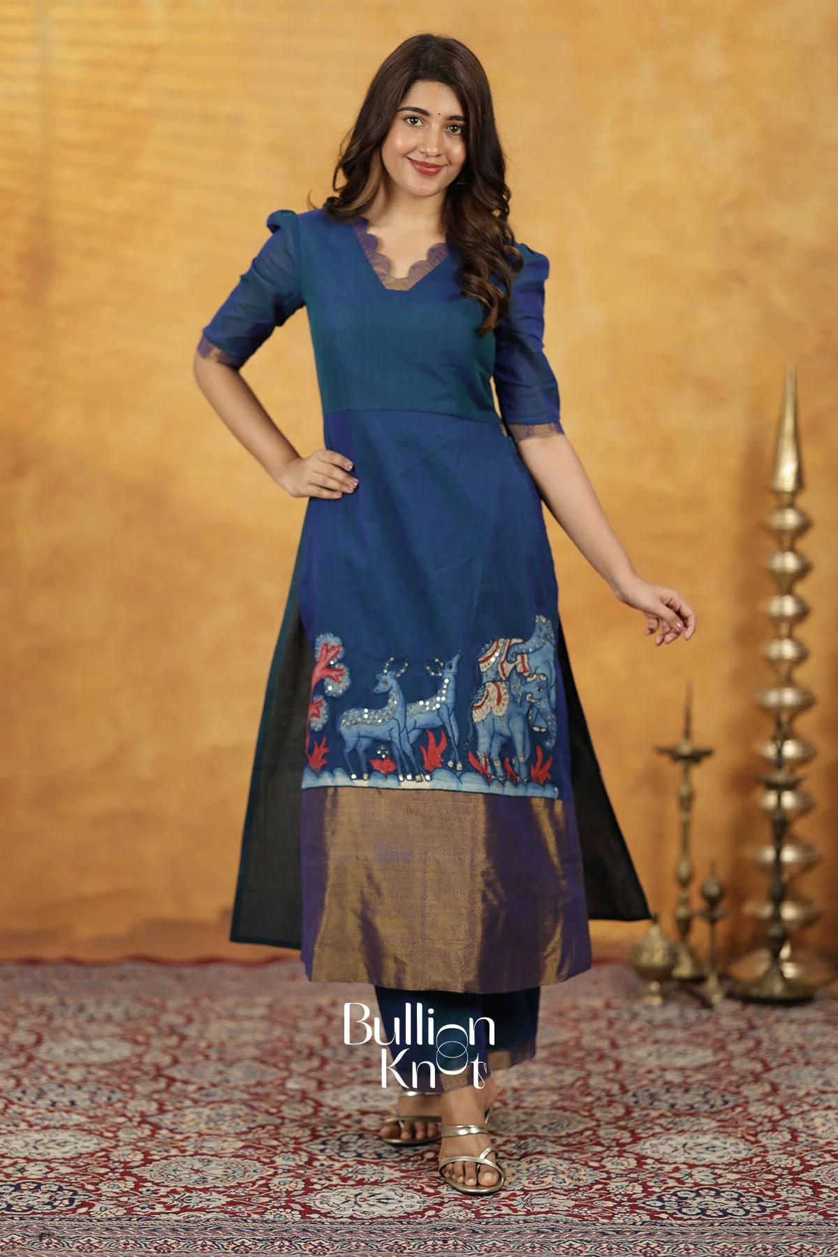 Bhavini Handloom Blue Kurta Set for Elegant Occasions - Image 8