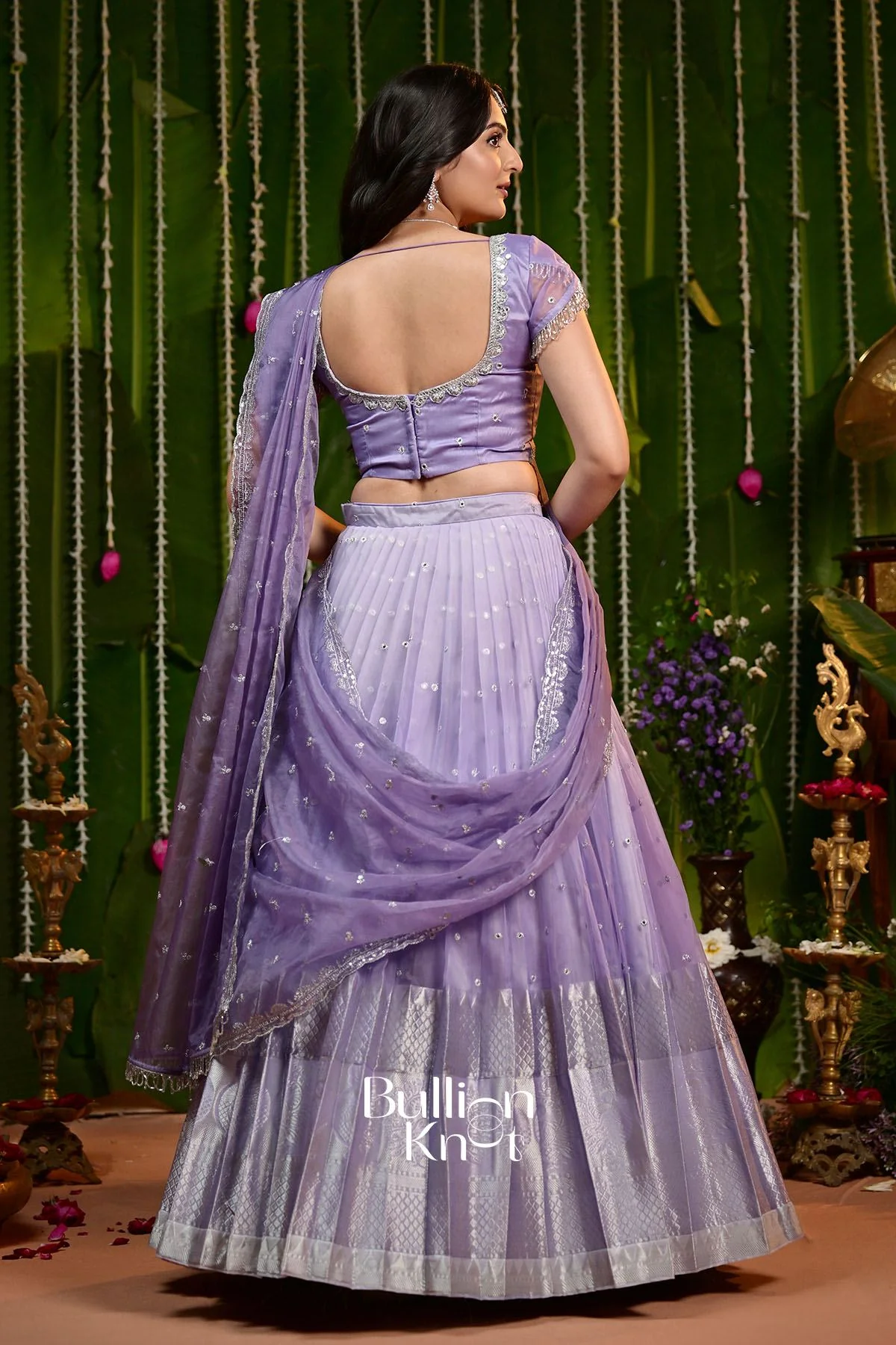 Can Can Skirt + Gaurika Purple Organza Lehenga Bundle for Occasions - Image 6