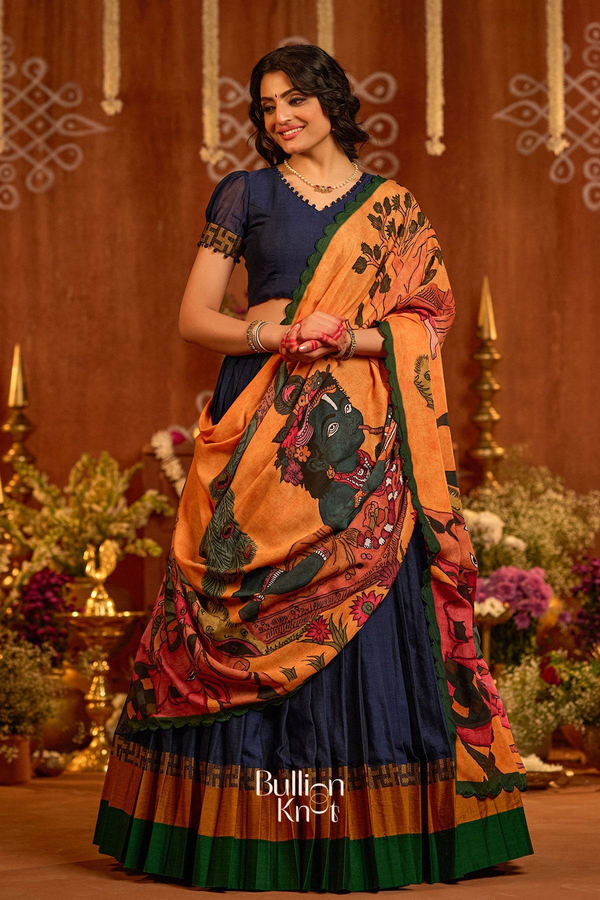 Chinni Krishna Half Saree in Blue - Image 6