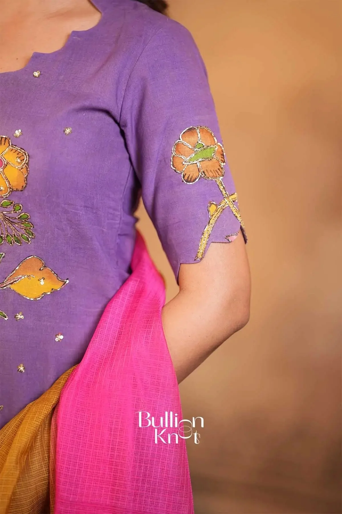 Chitrani Lavender Handloom Kurta Set for Effortless Elegance - Image 4