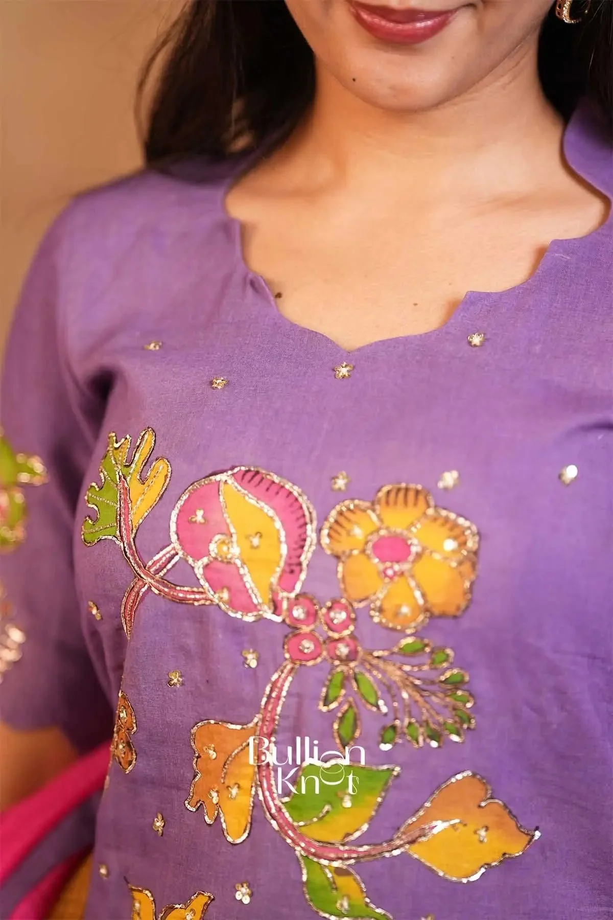 Chitrani Lavender Handloom Kurta Set for Effortless Elegance - Image 5