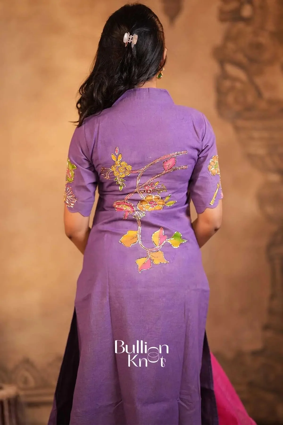 Chitrani Lavender Handloom Kurta Set for Effortless Elegance - Image 7