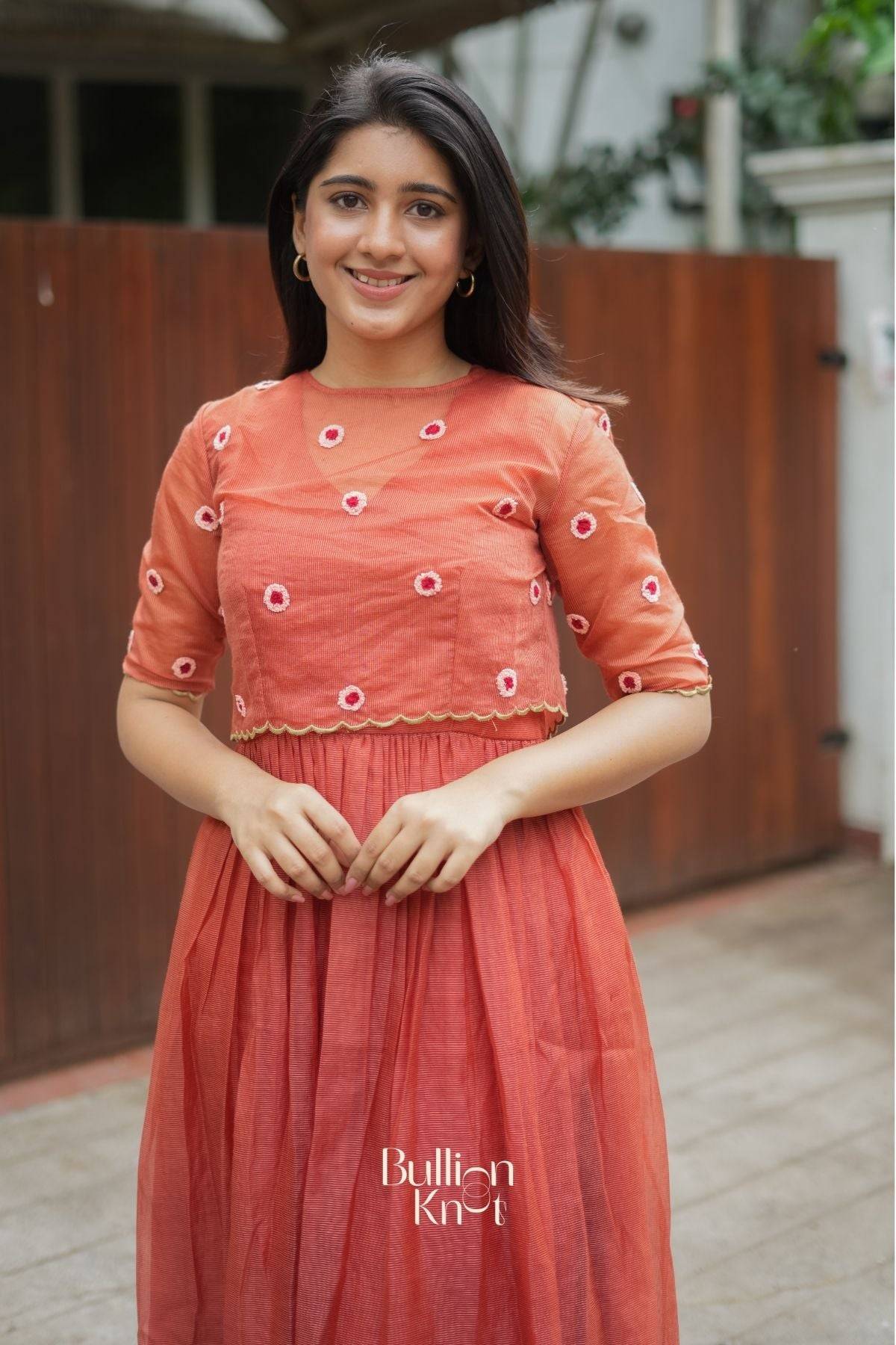 Delina Rustic Kota Midi Dress with Jacket - Image 5