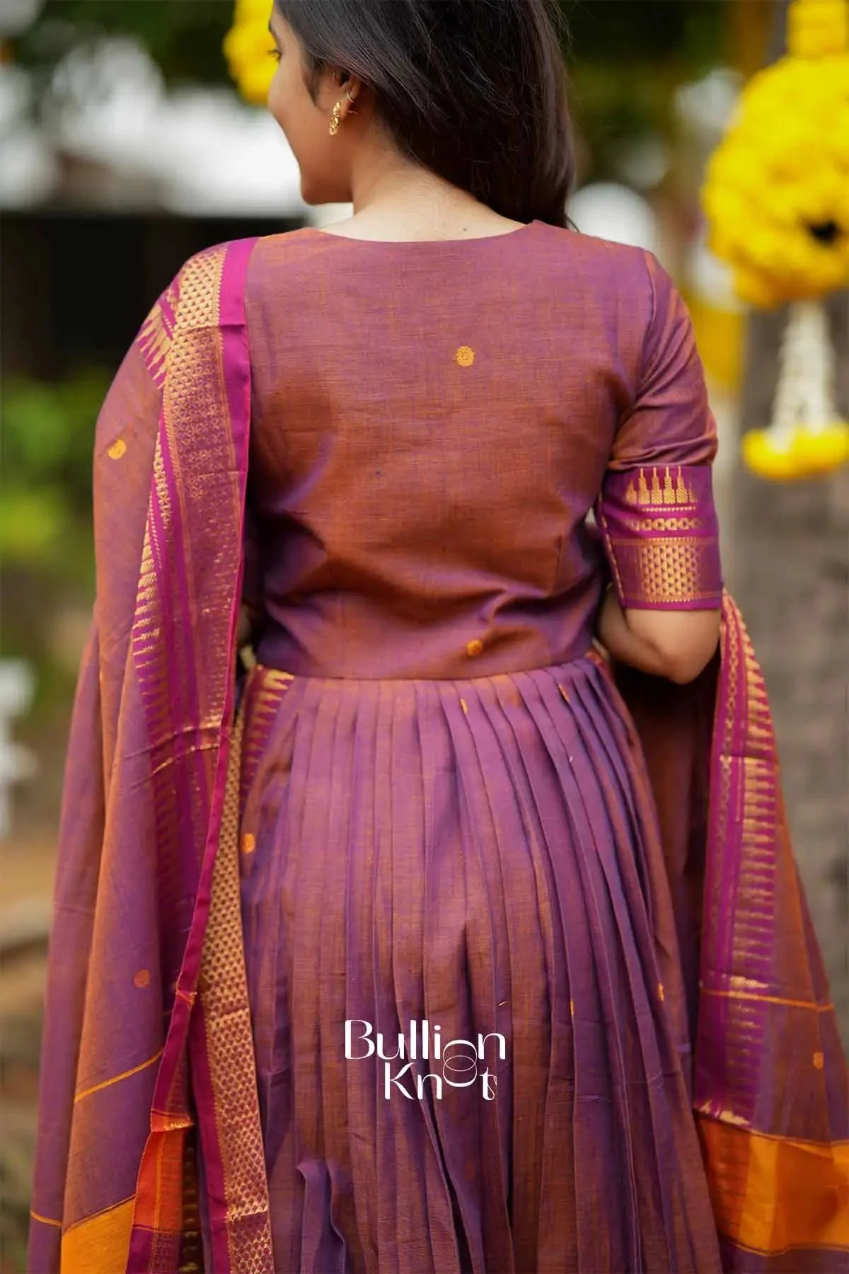 Elakshi Handloom Brown Suit Set for Elegant Occasions - Image 6