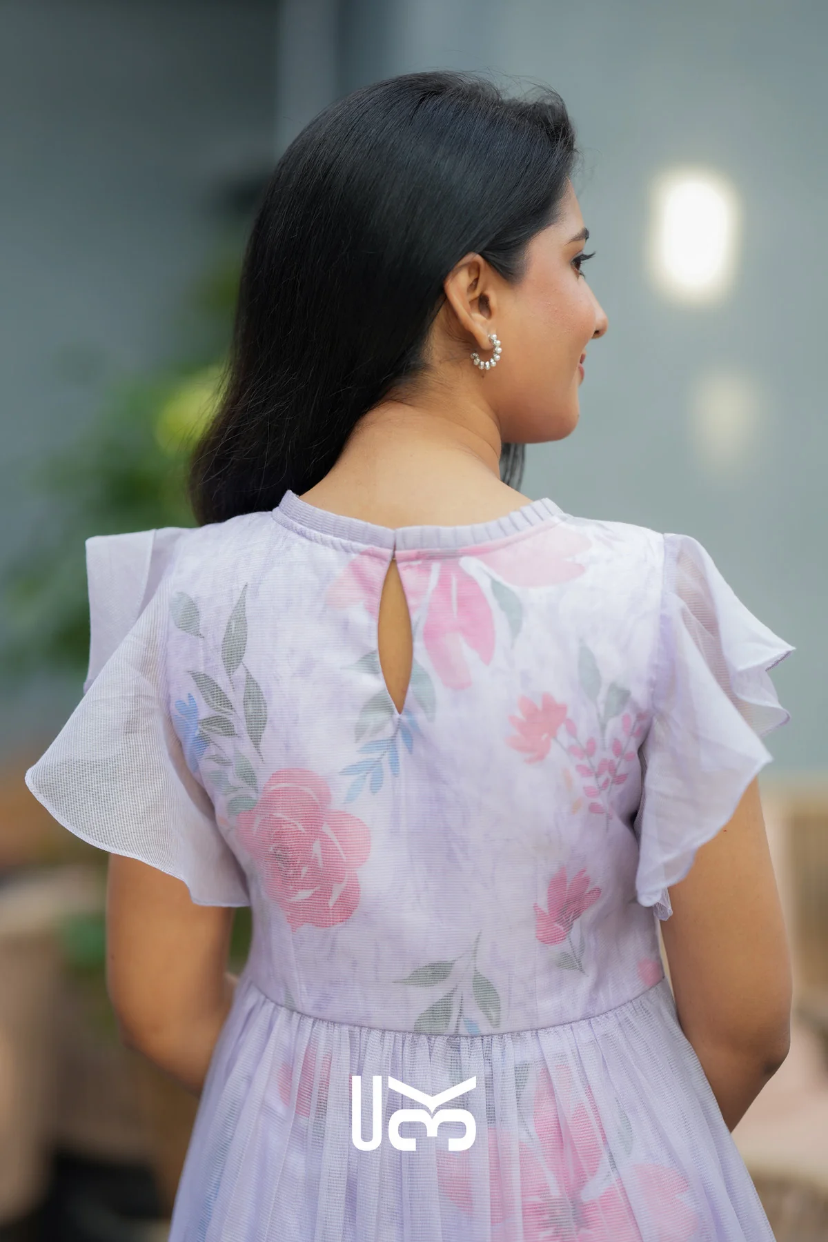 Floriva Lilac Flutter Kota Doria Midi Dress - Image 5