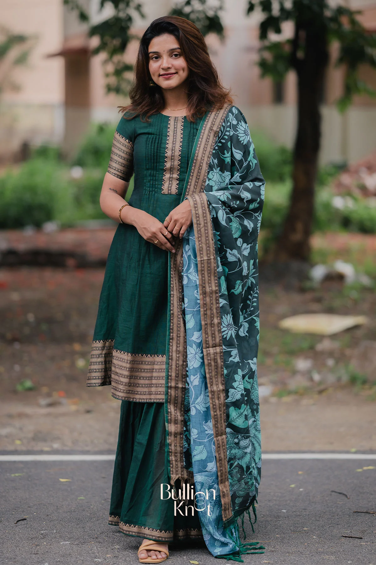 Gaatha Handloom Green Sharara Set - Image 5