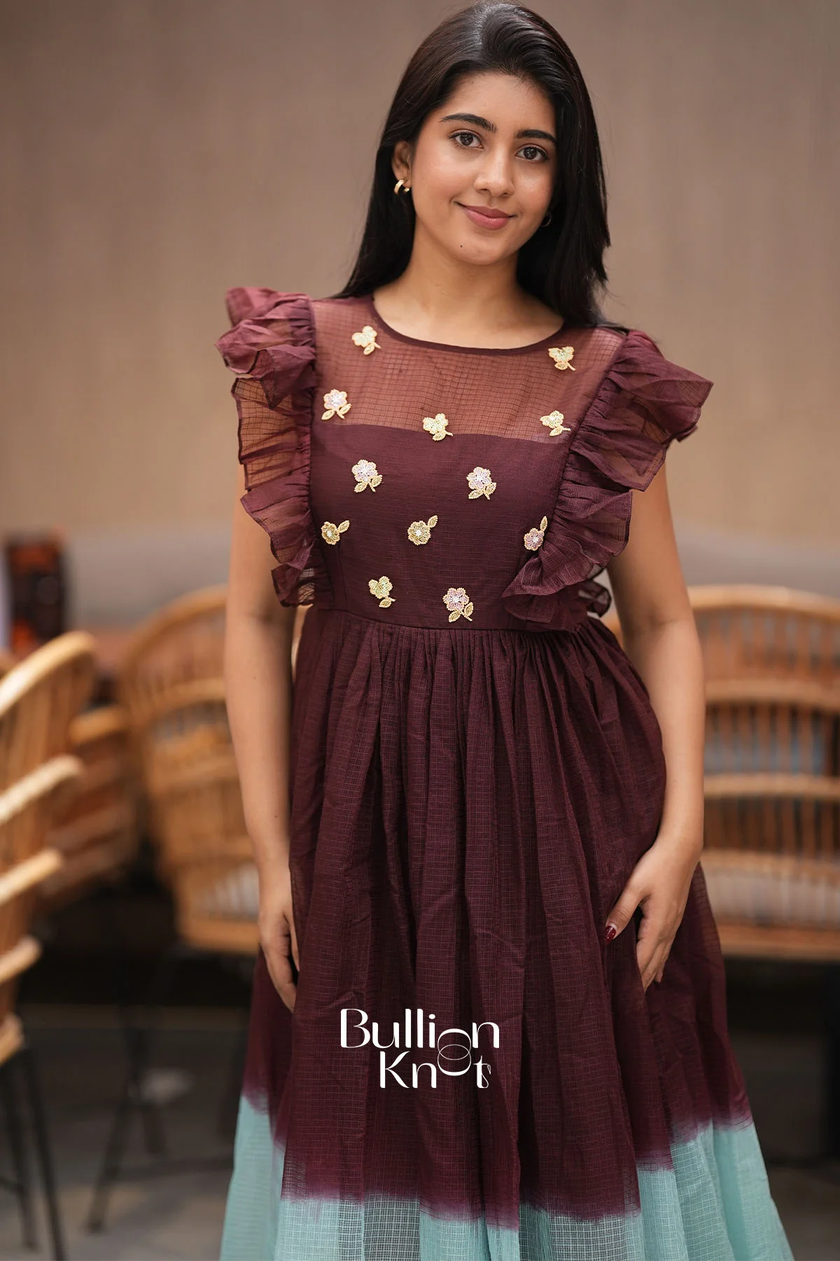 Glowtide Rich Brown Kota Midi Dress for Every Occasion - Image 6