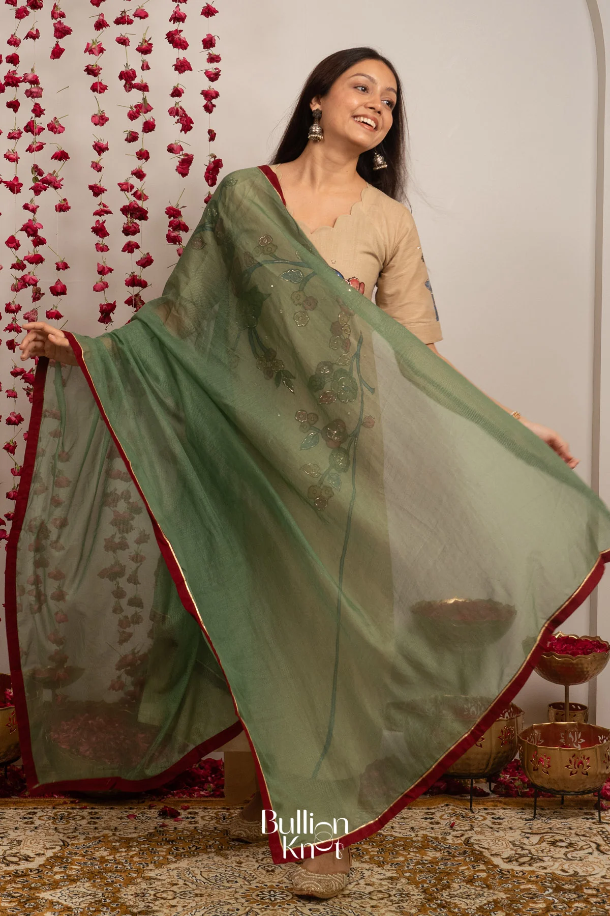 Hastchitra Pan Kalamkari Beige Kurta Set - Image 3