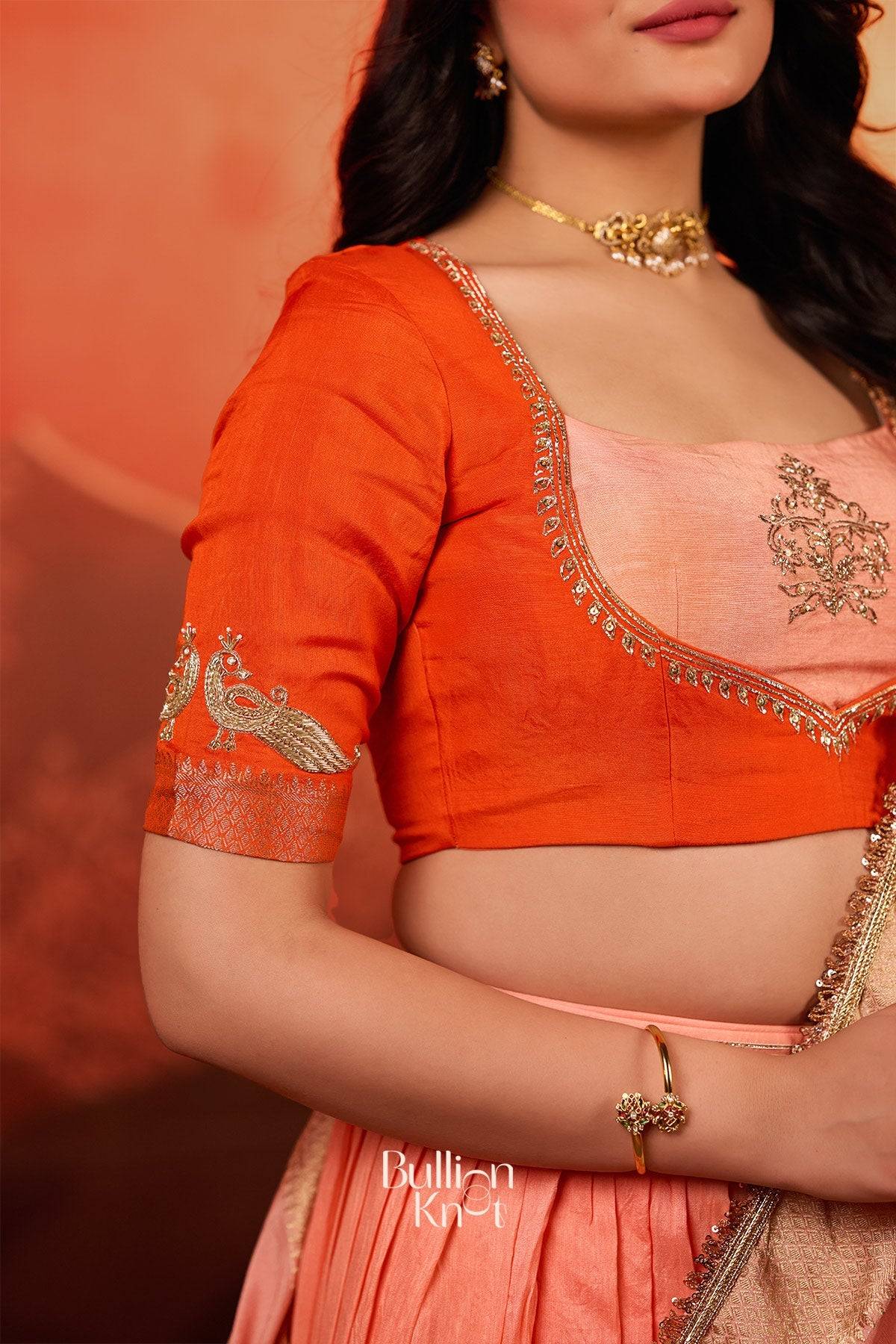 Kaavya Orange Dola Lehenga Set - Image 4