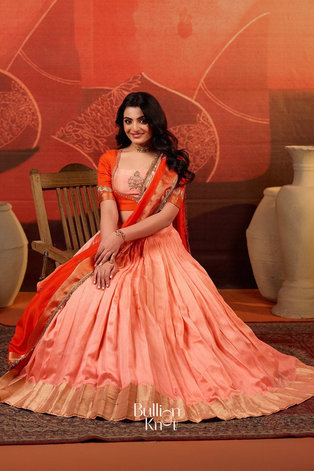 Kaavya Orange Dola Lehenga Set - Image 7