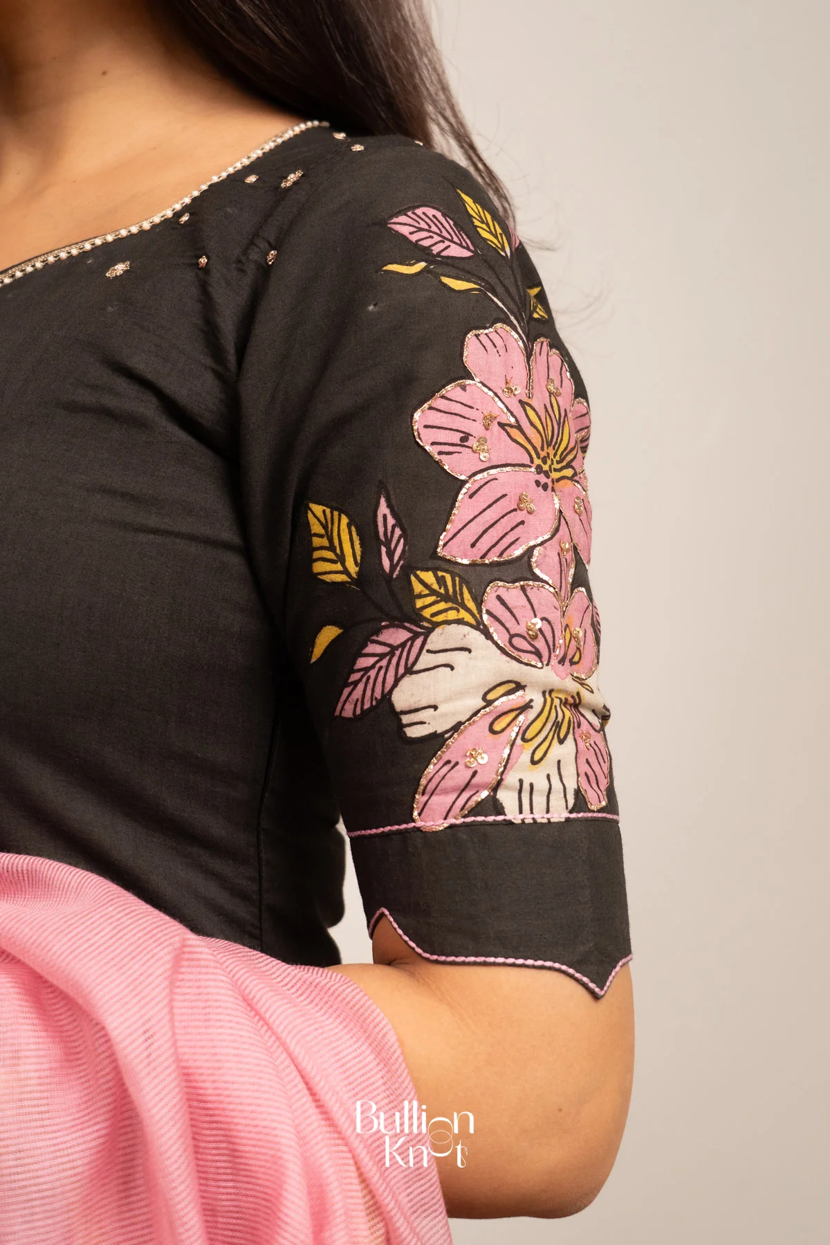 KalaKriti Pan Kalamkari Black Suit Set - Image 3