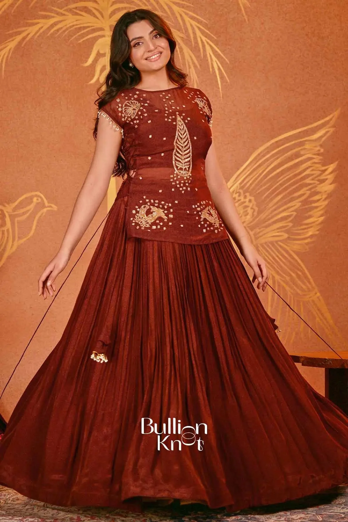 Kamala Brown Indo Western Dress Set Collection - Image 3