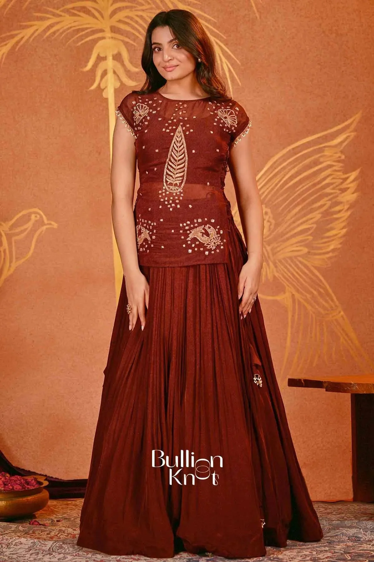 Kamala Brown Indo Western Dress Set Collection - Image 6
