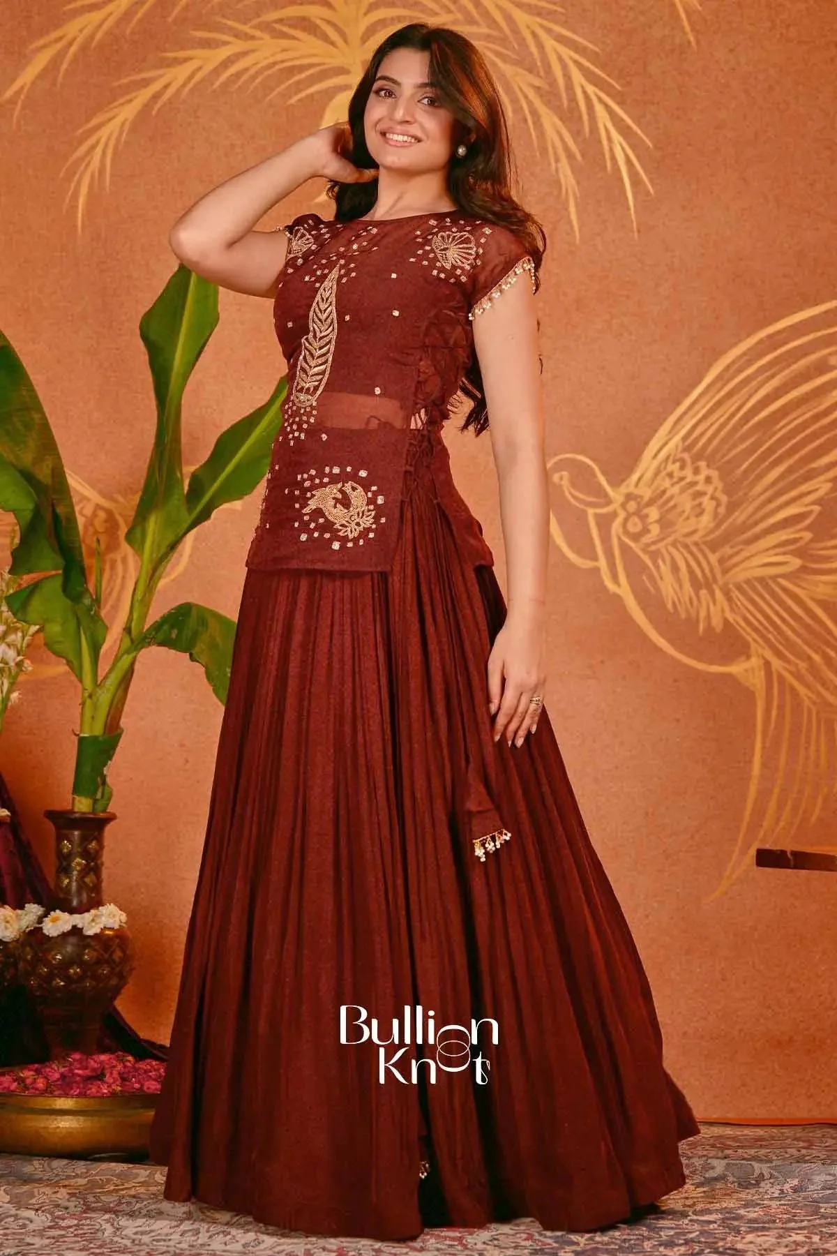 Kamala Brown Indo Western Dress Set Collection - Image 7