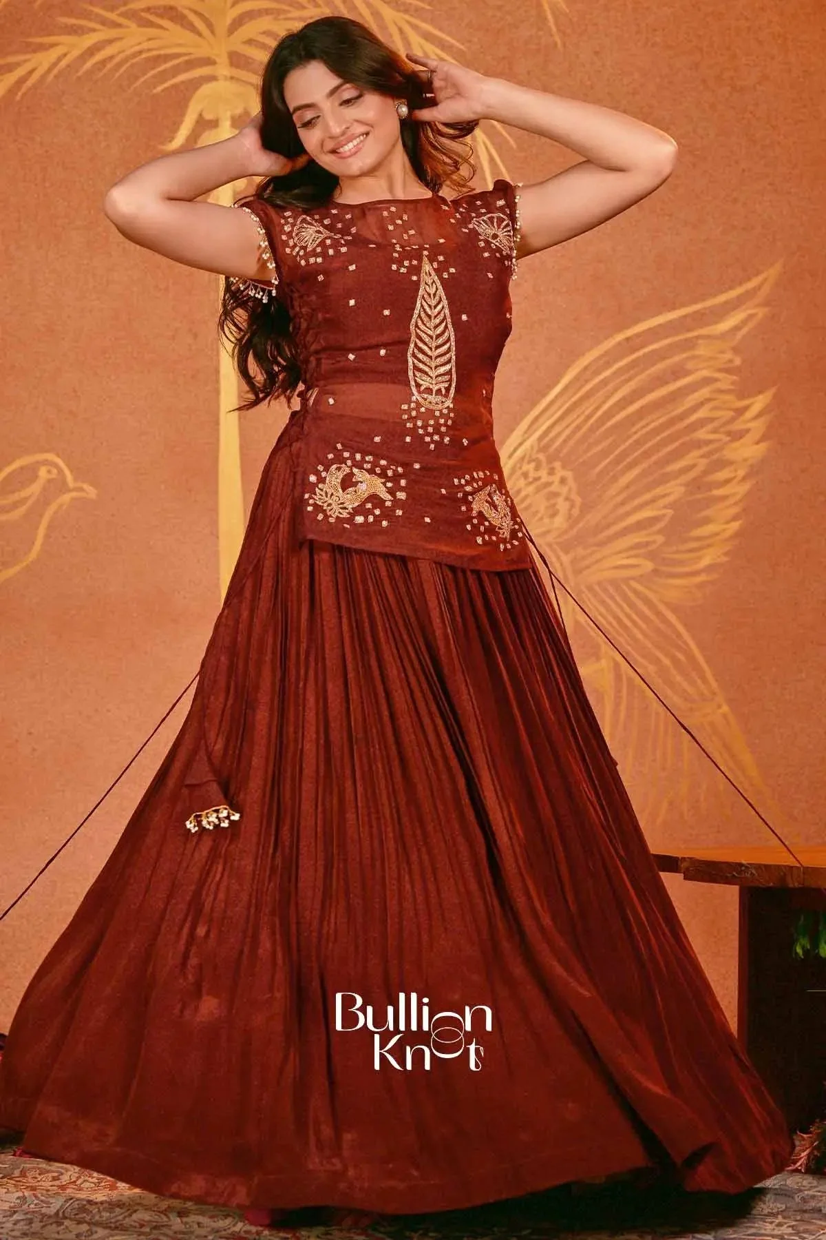 Kamala Brown Indo Western Dress Set Collection - Image 8