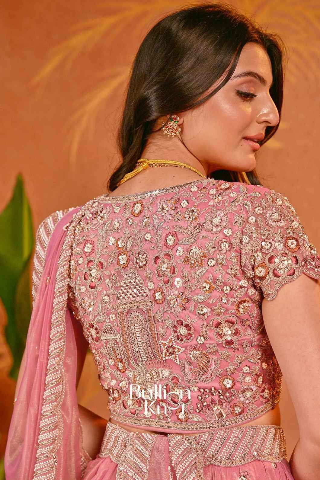 Latika Bridal Pink Lehenga Set with Dupatta Details - Image 5