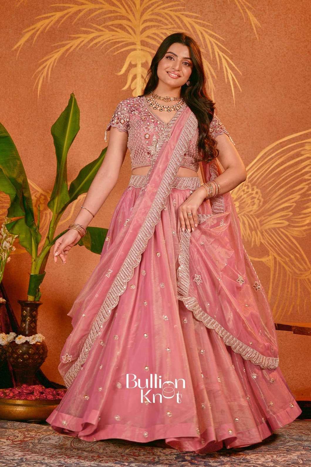 Latika Bridal Pink Lehenga Set with Dupatta Details - Image 7