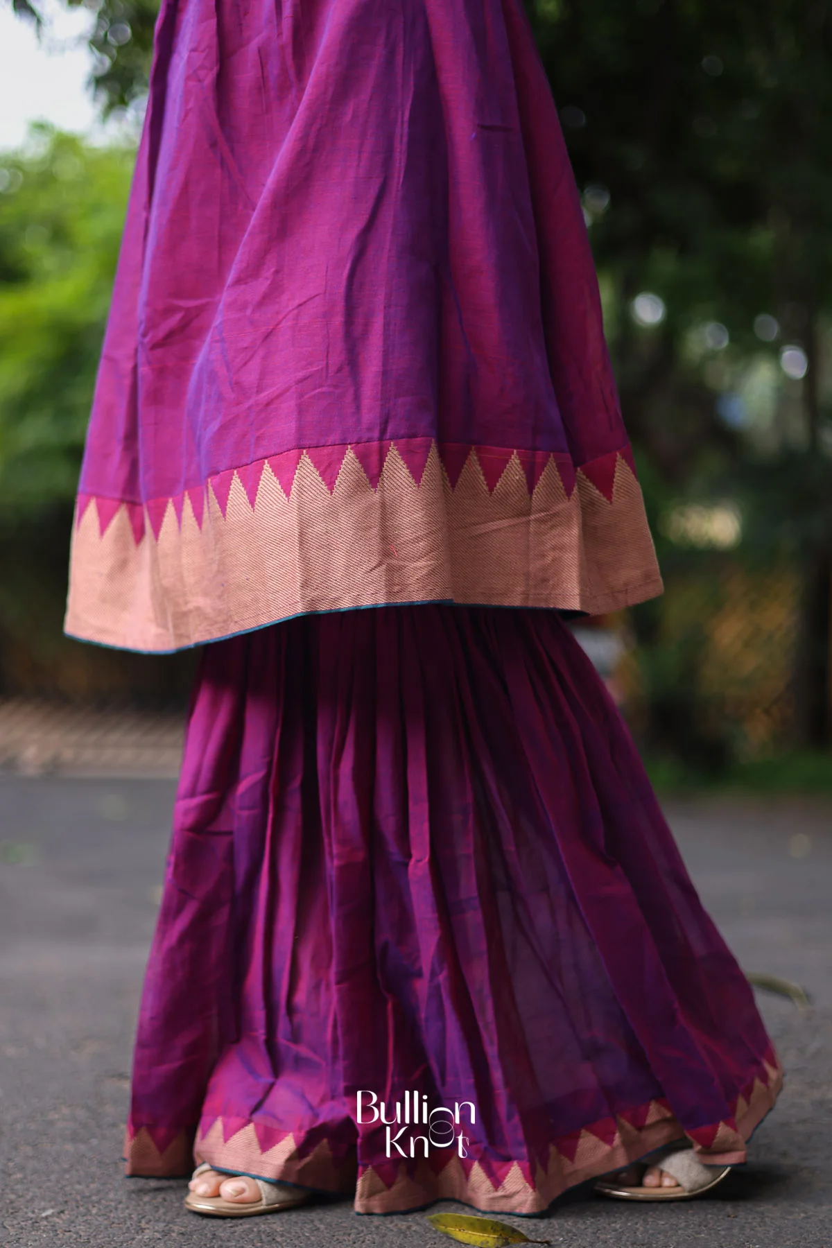 Lekha purple Handloom Sharara Suit Set - Image 4