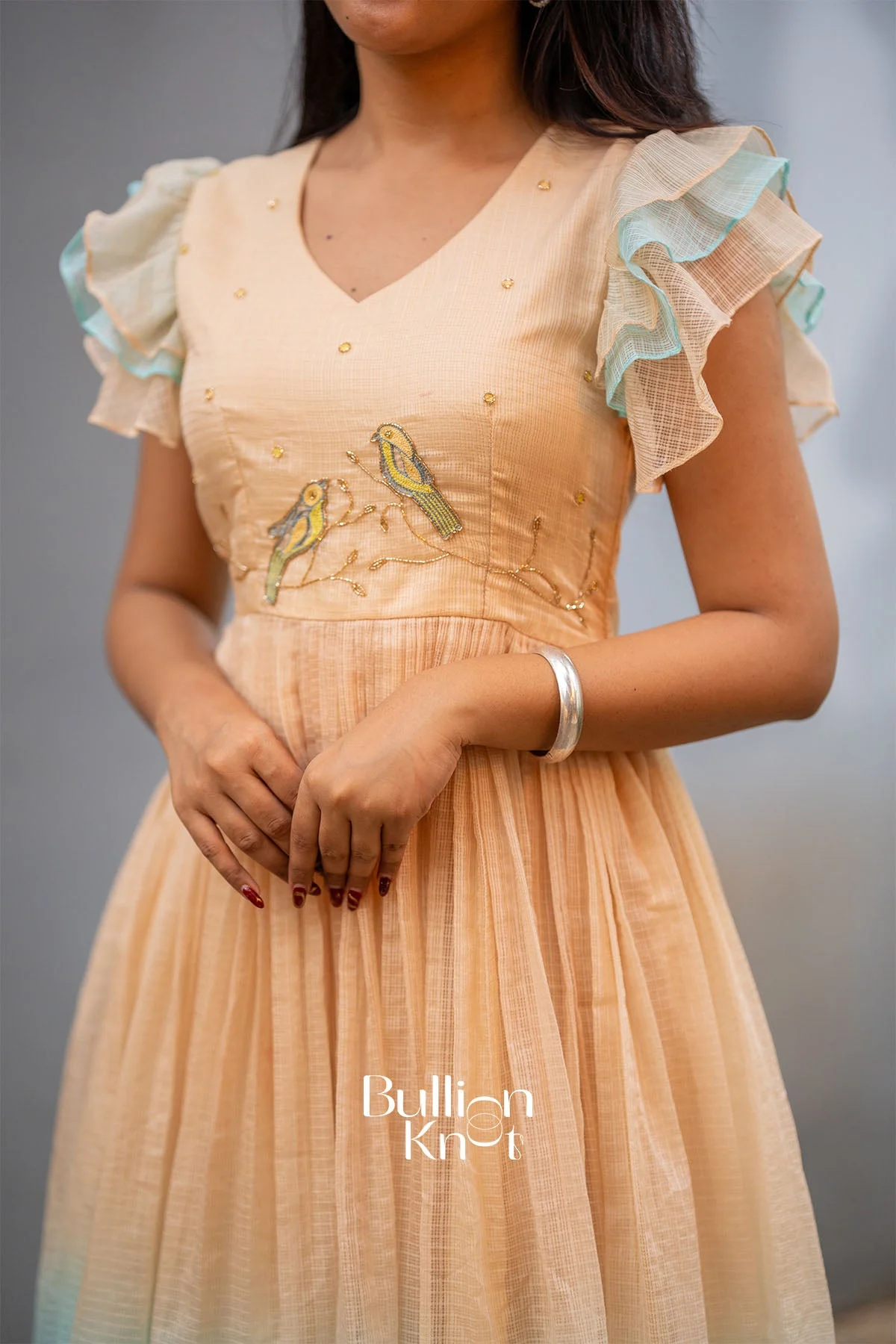 Lovebird Kota Doria Midi Dress in Sky - Effortless Elegance - Image 6