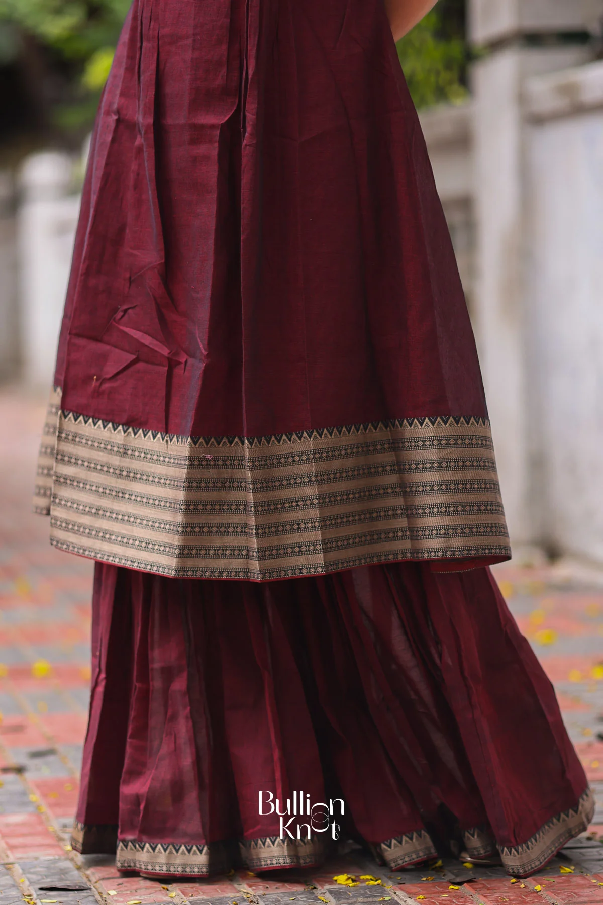 Maanvi Handloom Maroon Sharara Set - Image 4