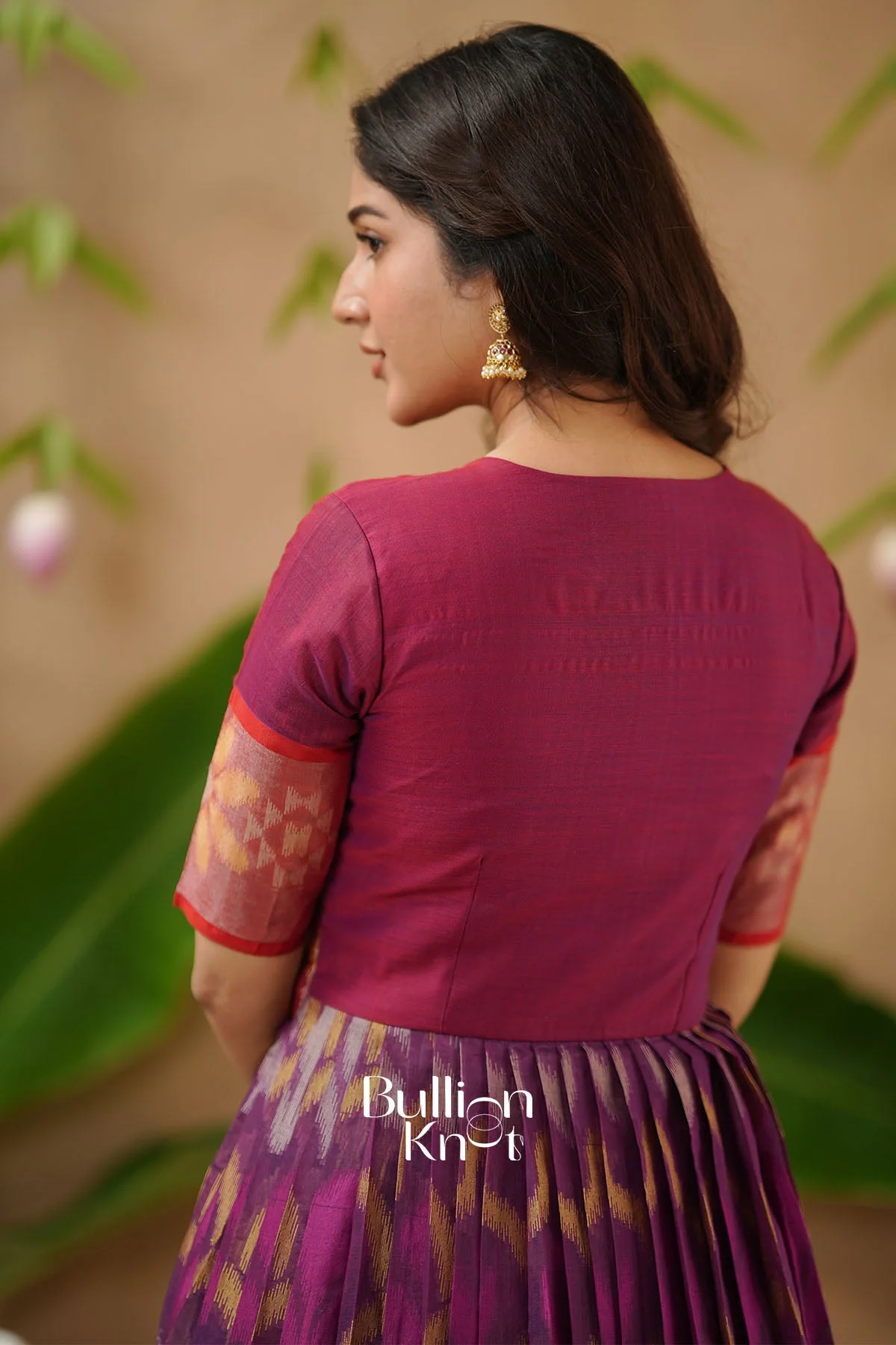 Malvika Ikkat Pochampally Pattu Dress with Jacket - Image 4