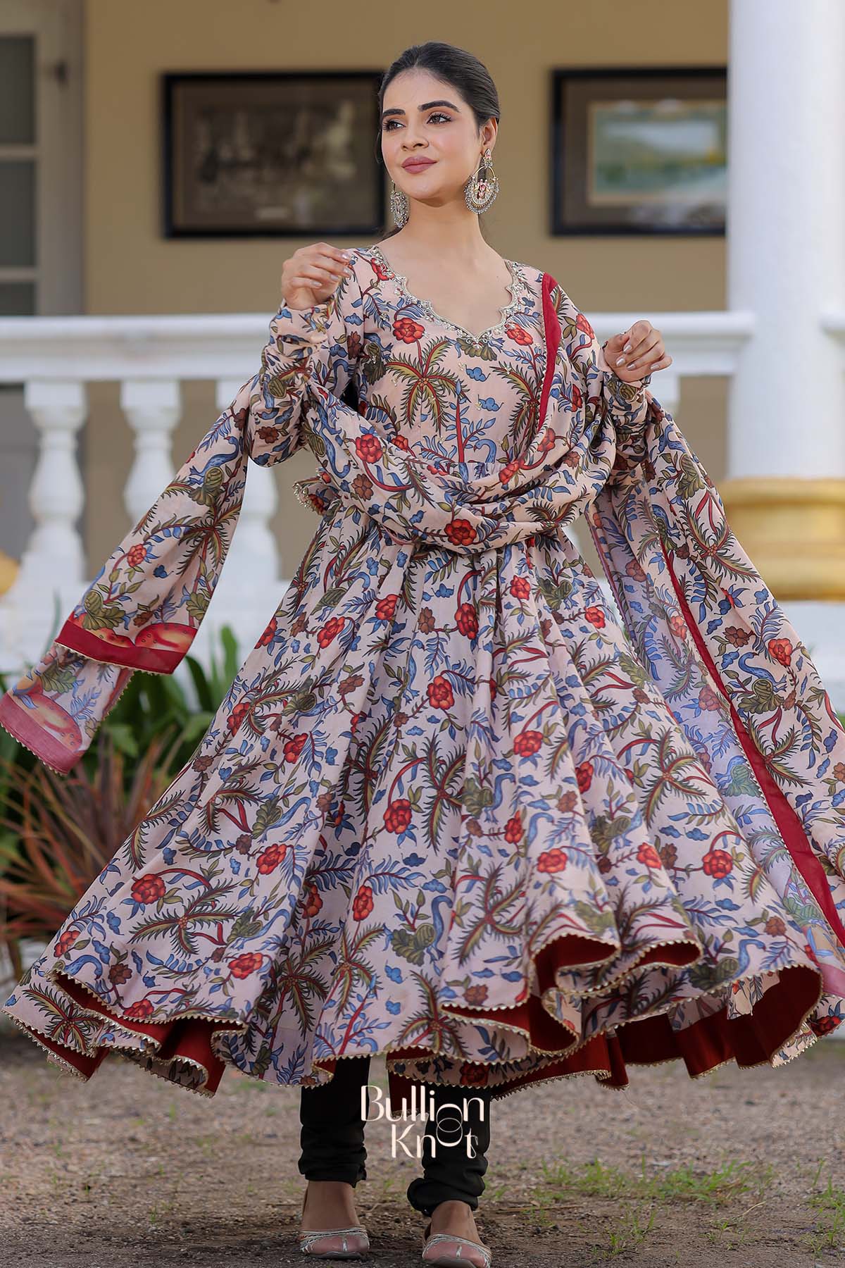 Mihika Beige Anarkali Drees - Image 5