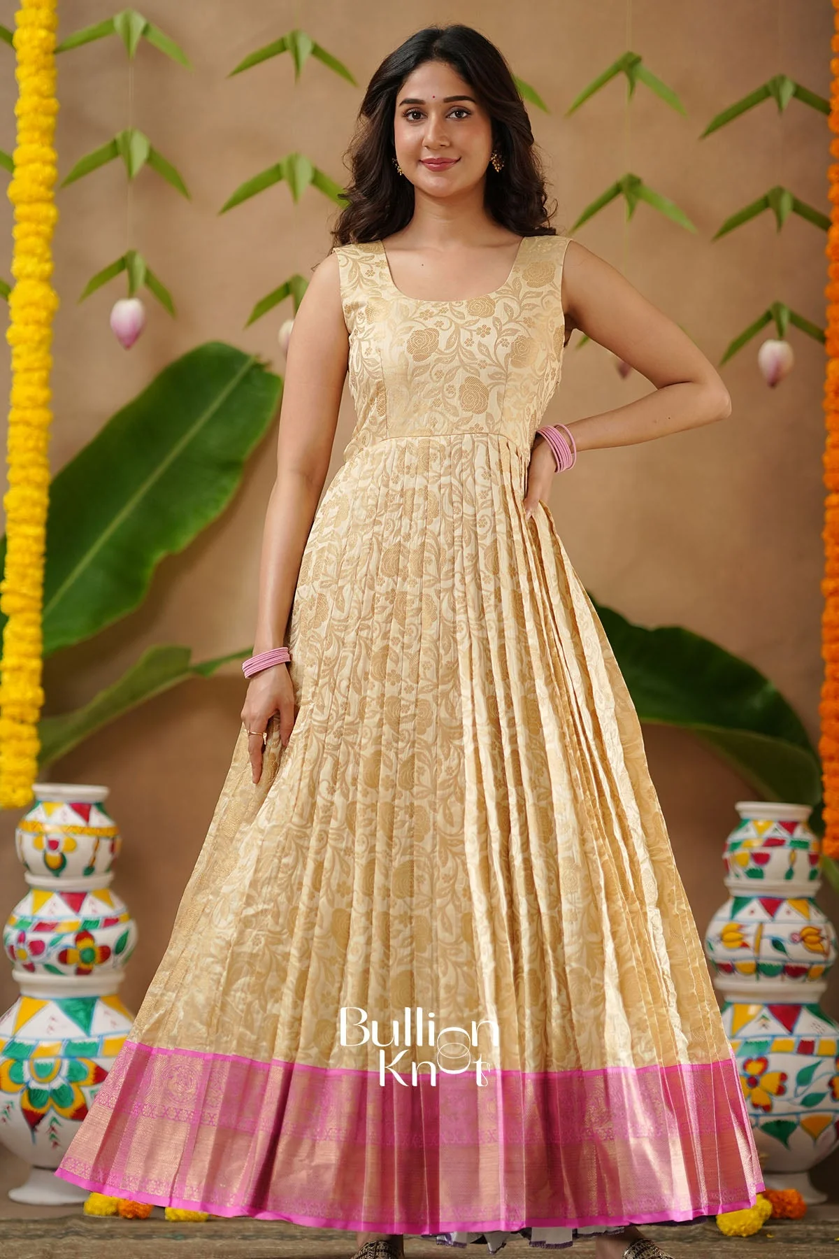 Mithila Kota Zari Pattu Dress with Jacket - Image 3
