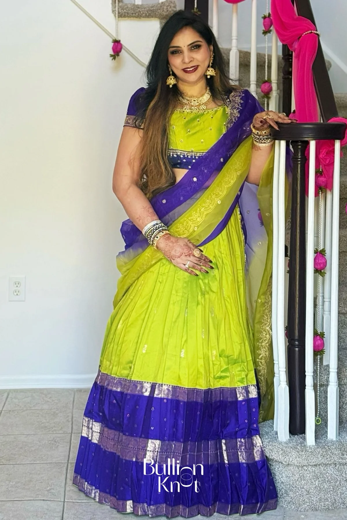 Nishkala Gadval Lime Lehenga Set - Image 4