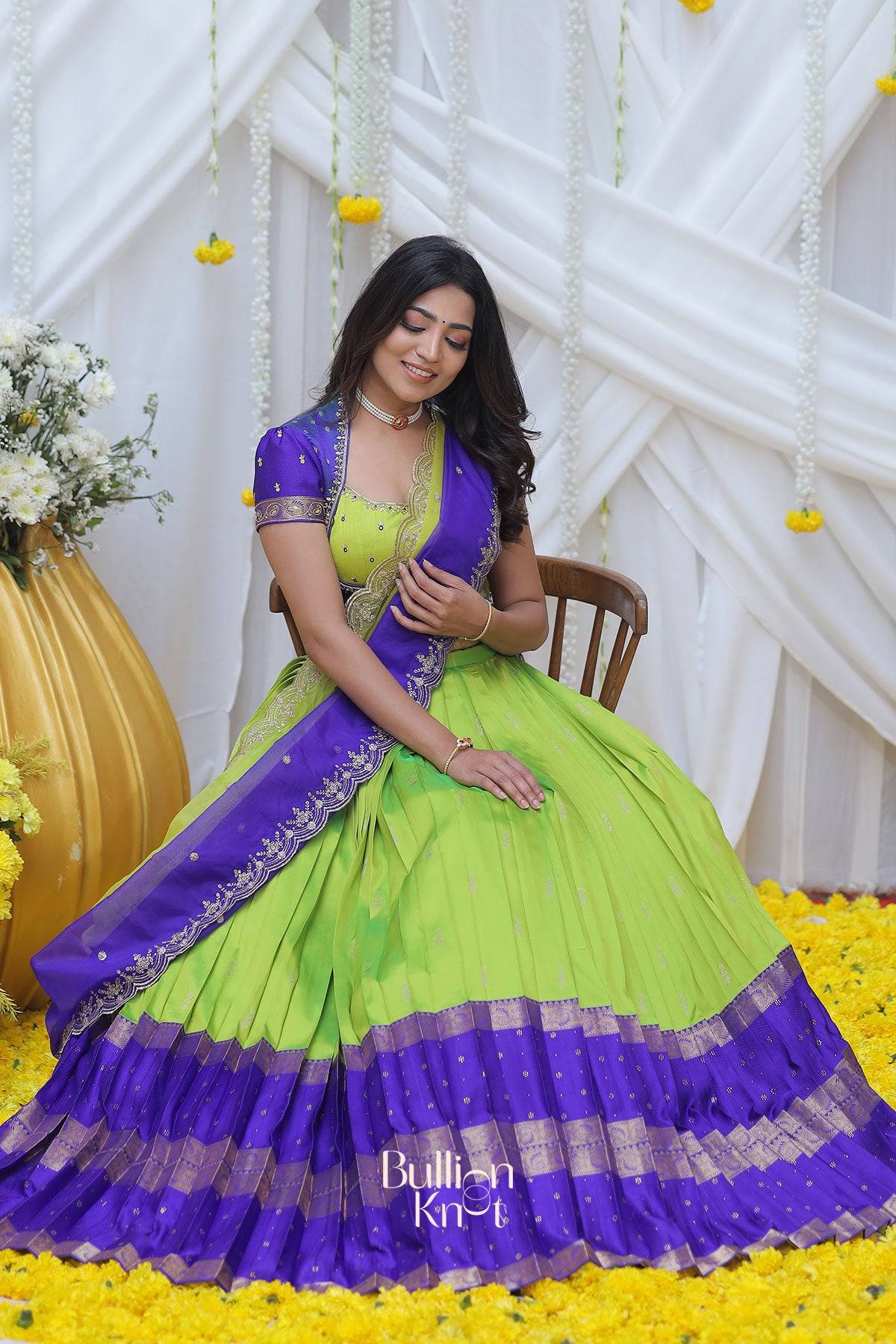 Nishkala Gadval Lime Lehenga Set - Image 9