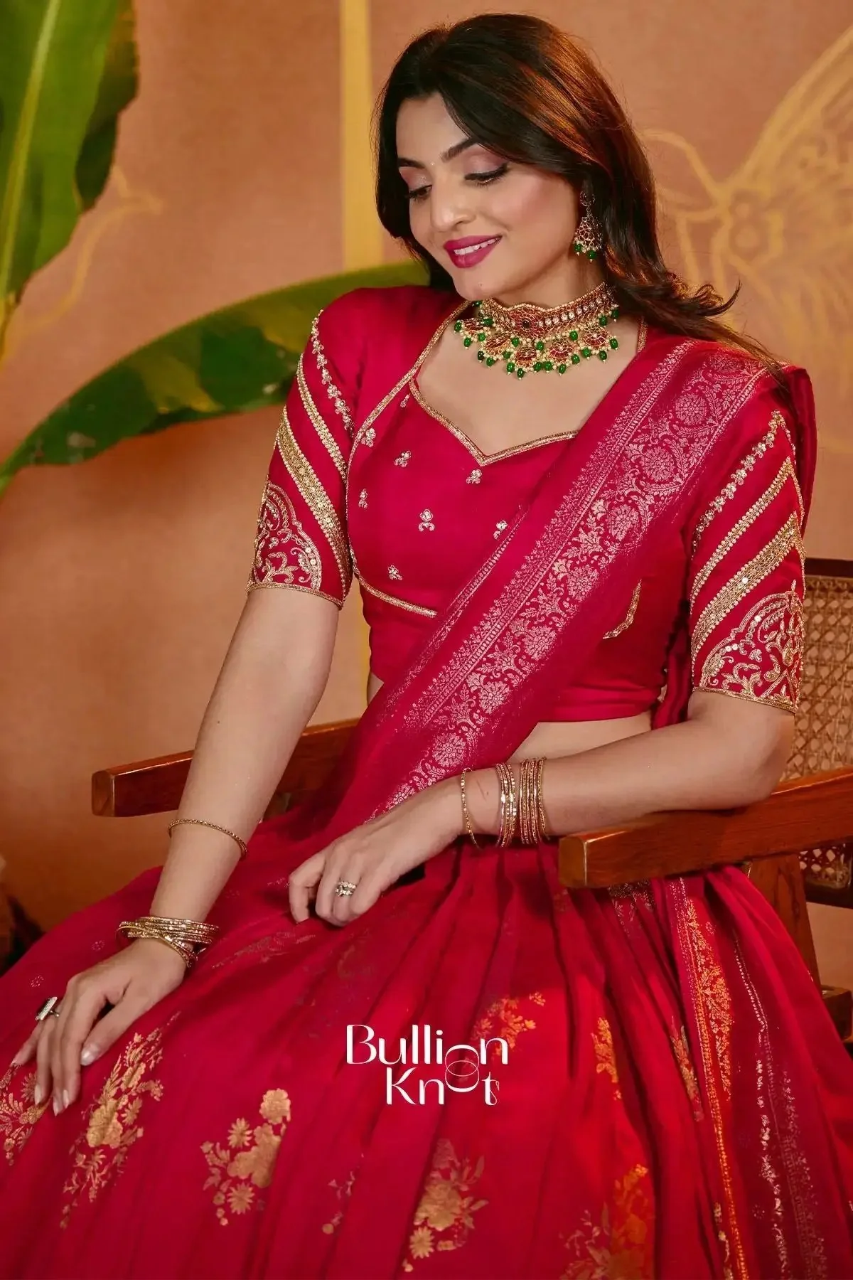 Prathna | Ruby Pink Viscose Lehenga Set for Celebrations - Image 6