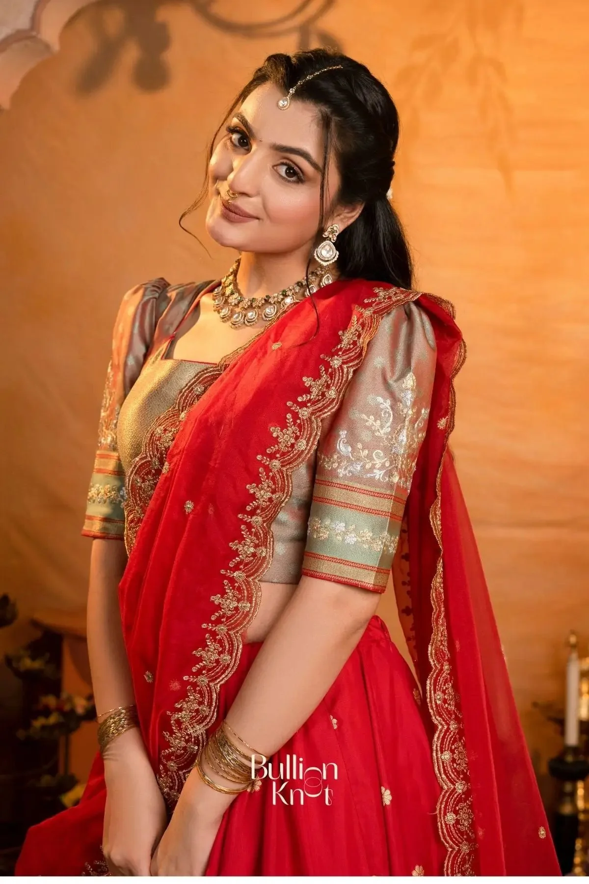 RaktaKamal Soft Silk Lehenga Set Red for Elegant Occasions - Image 7
