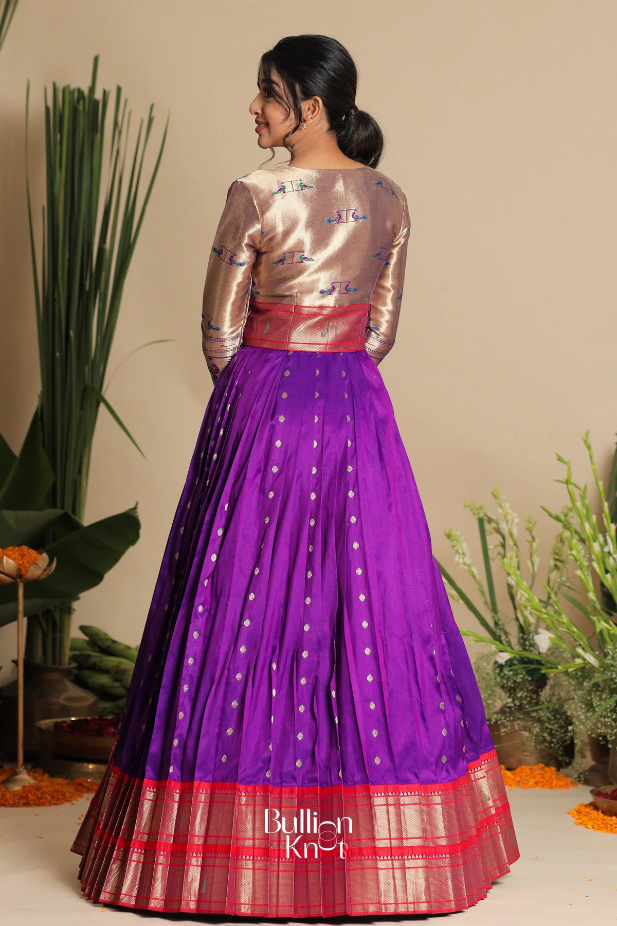 Sachika Pethani Banarasi Jacket Purple Gown Dress - Image 5