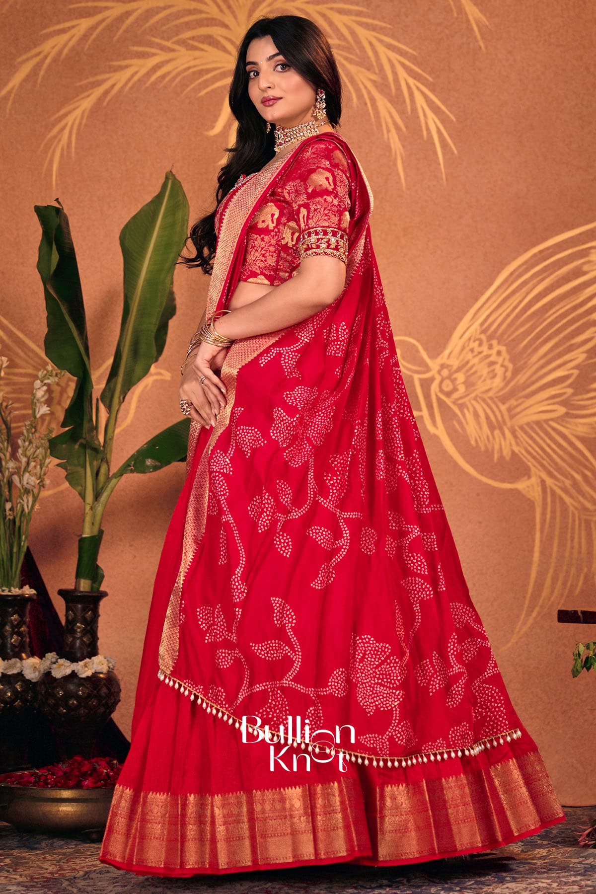 Saraswati Red Lehenga Set for Wedding Events - Image 7