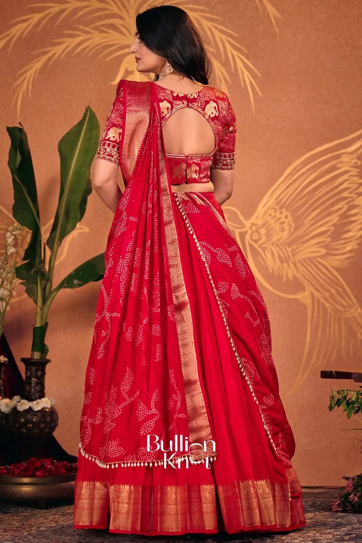 Saraswati Red Lehenga Set for Wedding Events - Image 8