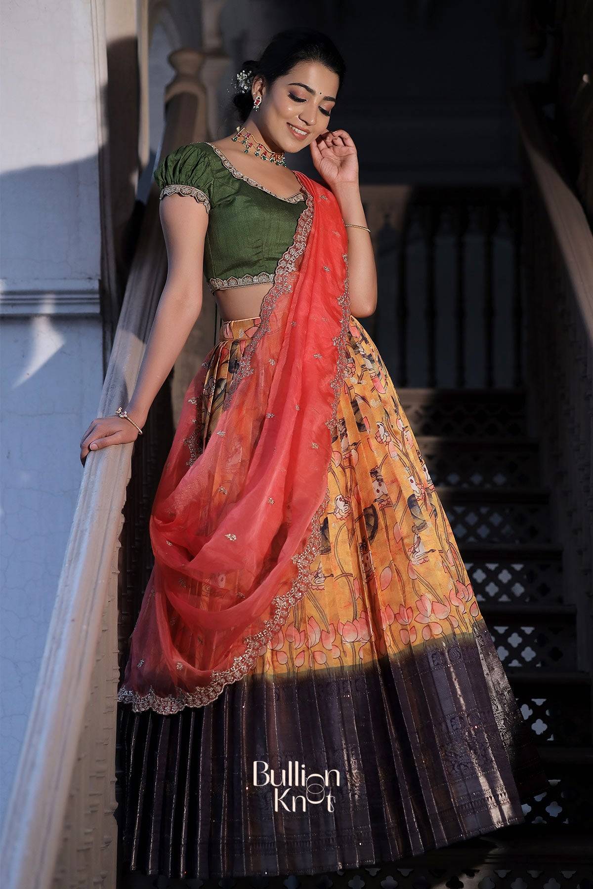 Sarojini Banarasi Green Lehenga Set - Image 7