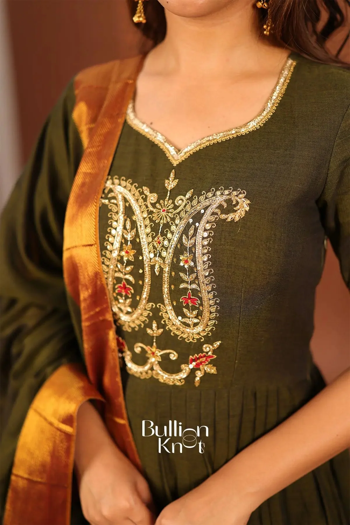 Shravani Green Anarkali Gown Set with Dupatta - Image 5