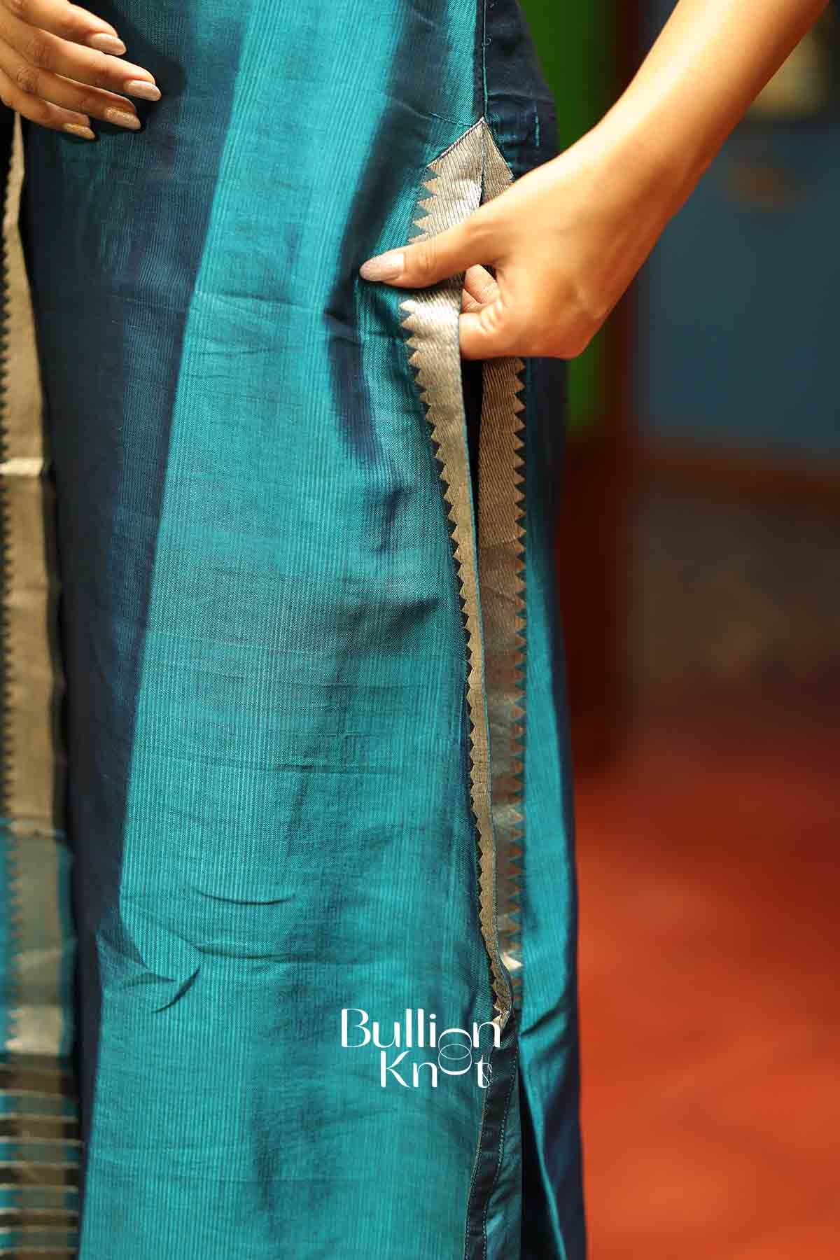 Shruti Blue Mangalagiri Kurta Set with Dupatta - Image 5