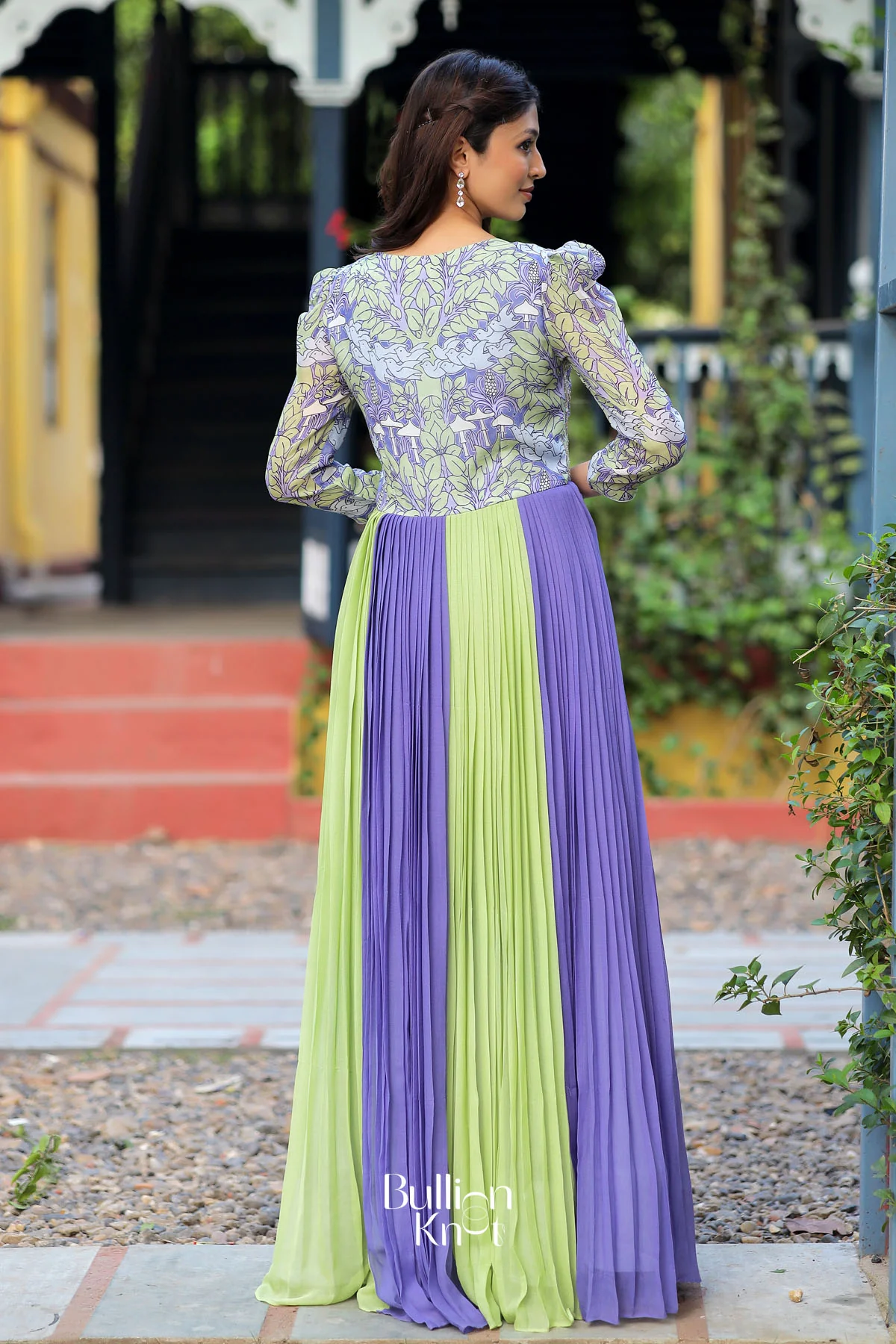 Songbird Georgette Lilac Party Wear Dress - Image 3