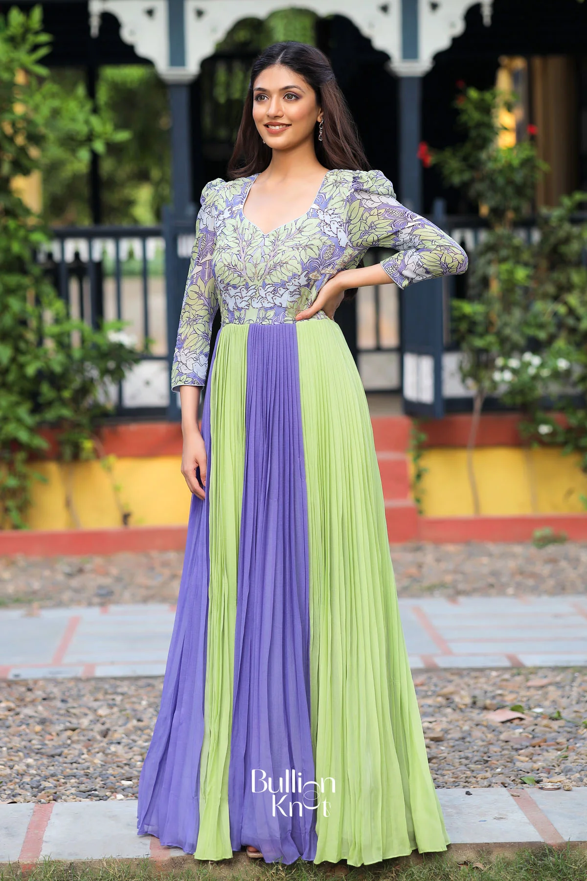 Songbird Georgette Lilac Party Wear Dress - Image 4