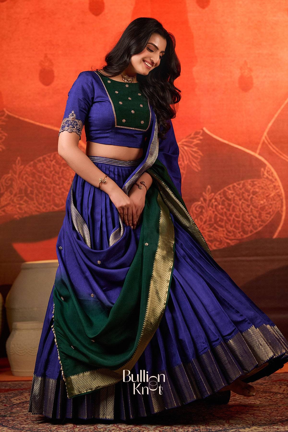 Tarangini  Green Viscose Dola Lehenga Set - Image 6