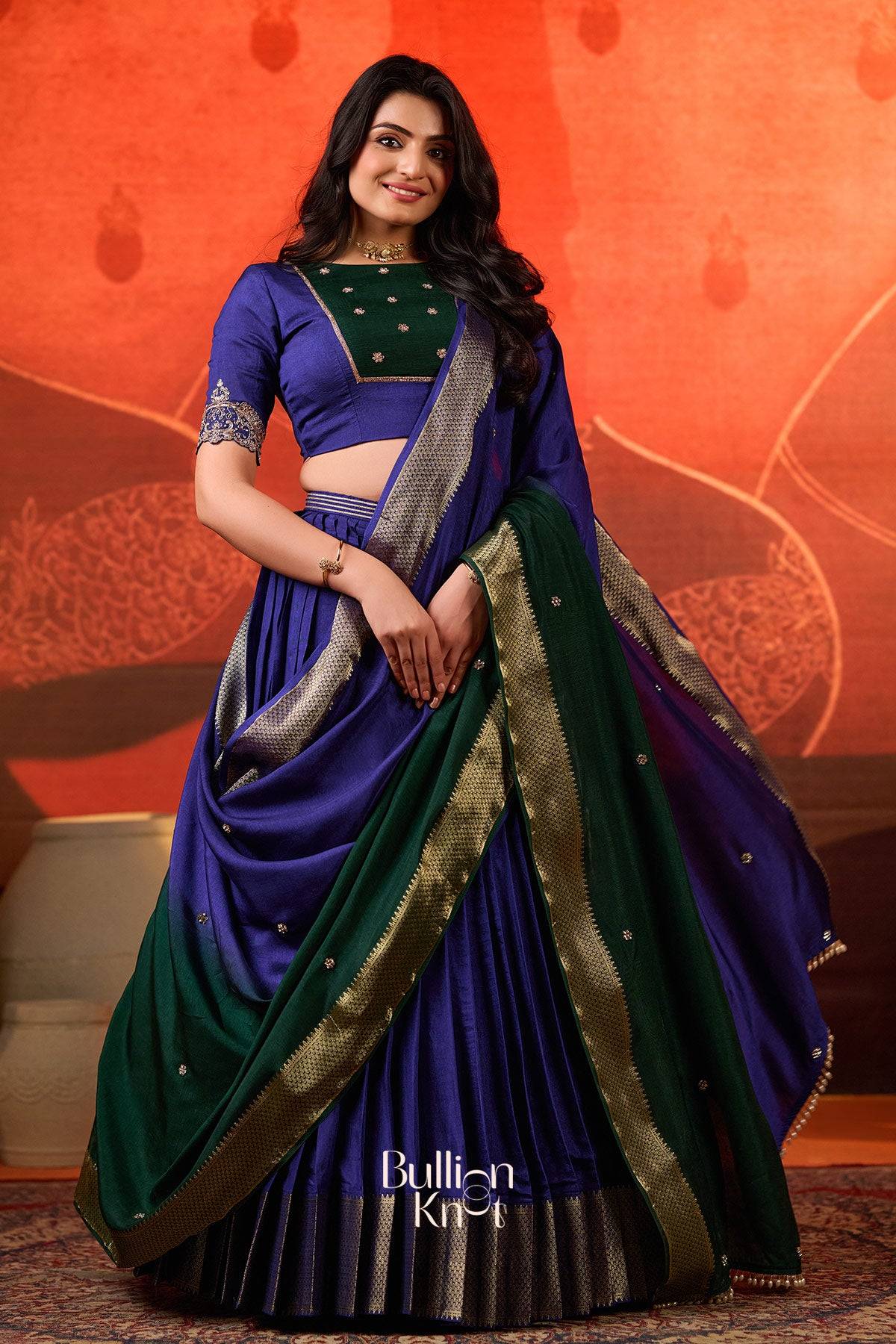 Tarangini  Green Viscose Dola Lehenga Set - Image 7