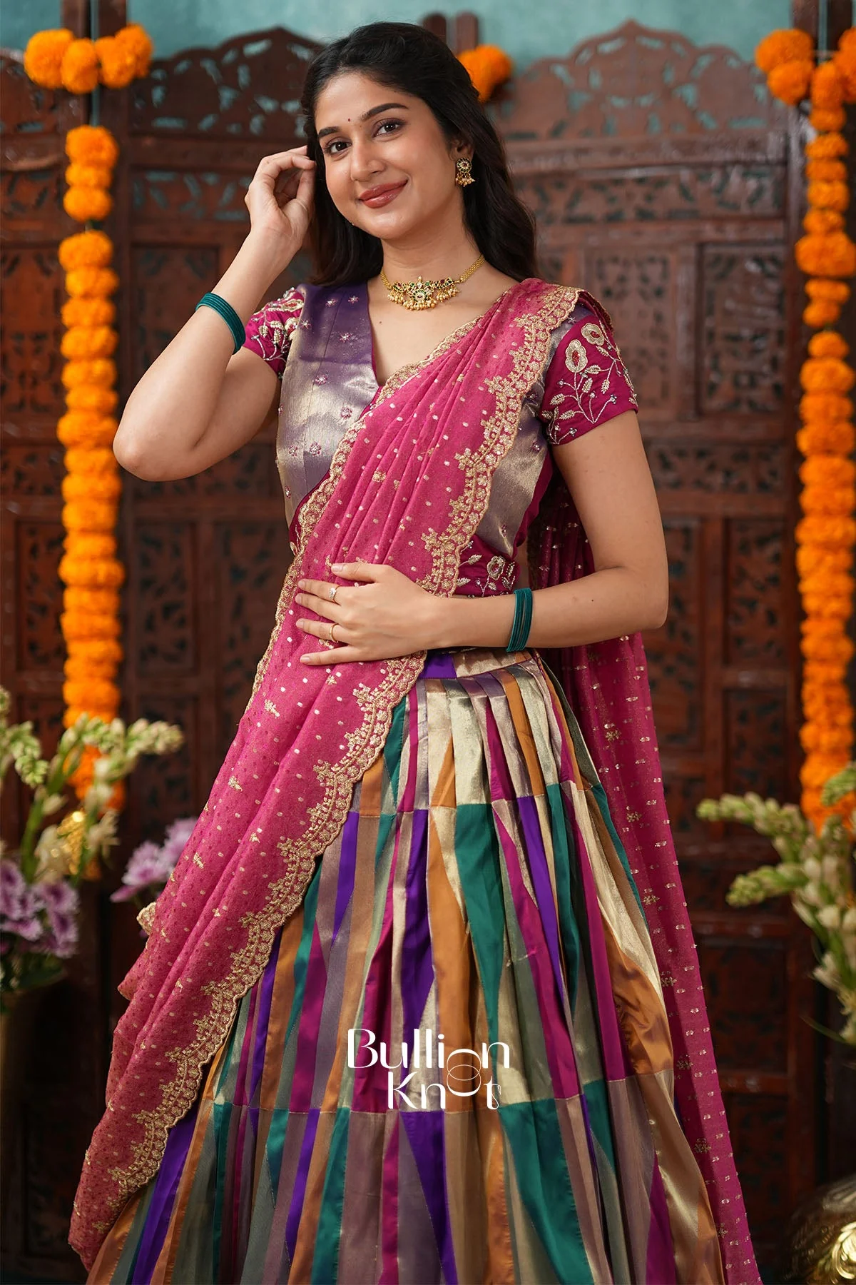 Vaishali Pink Soft Silk Lehenga Set for Elegant Occasions - Image 6