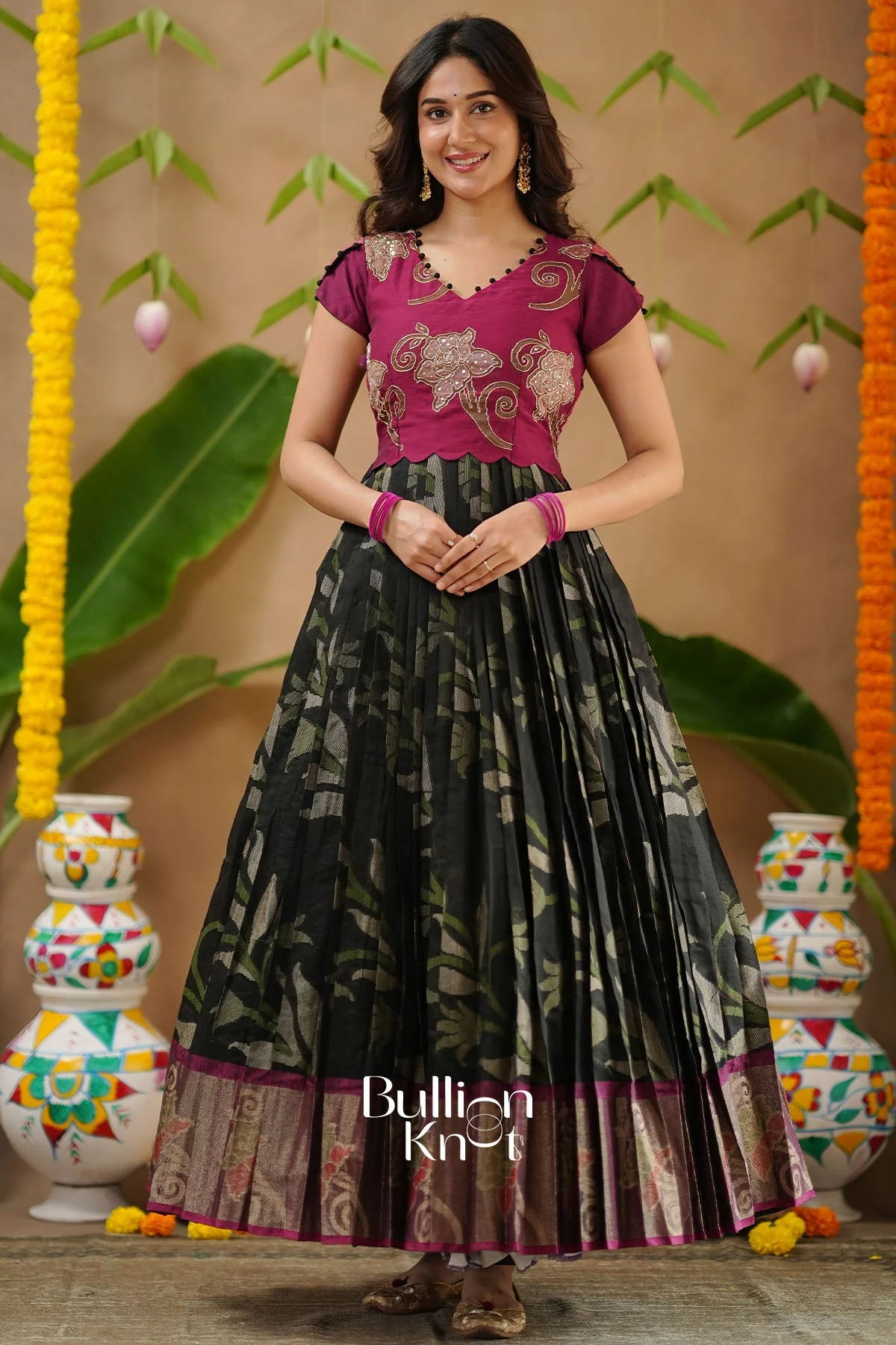 Vinitha Pattu Gown - Long Black Dress for Women - Image 6