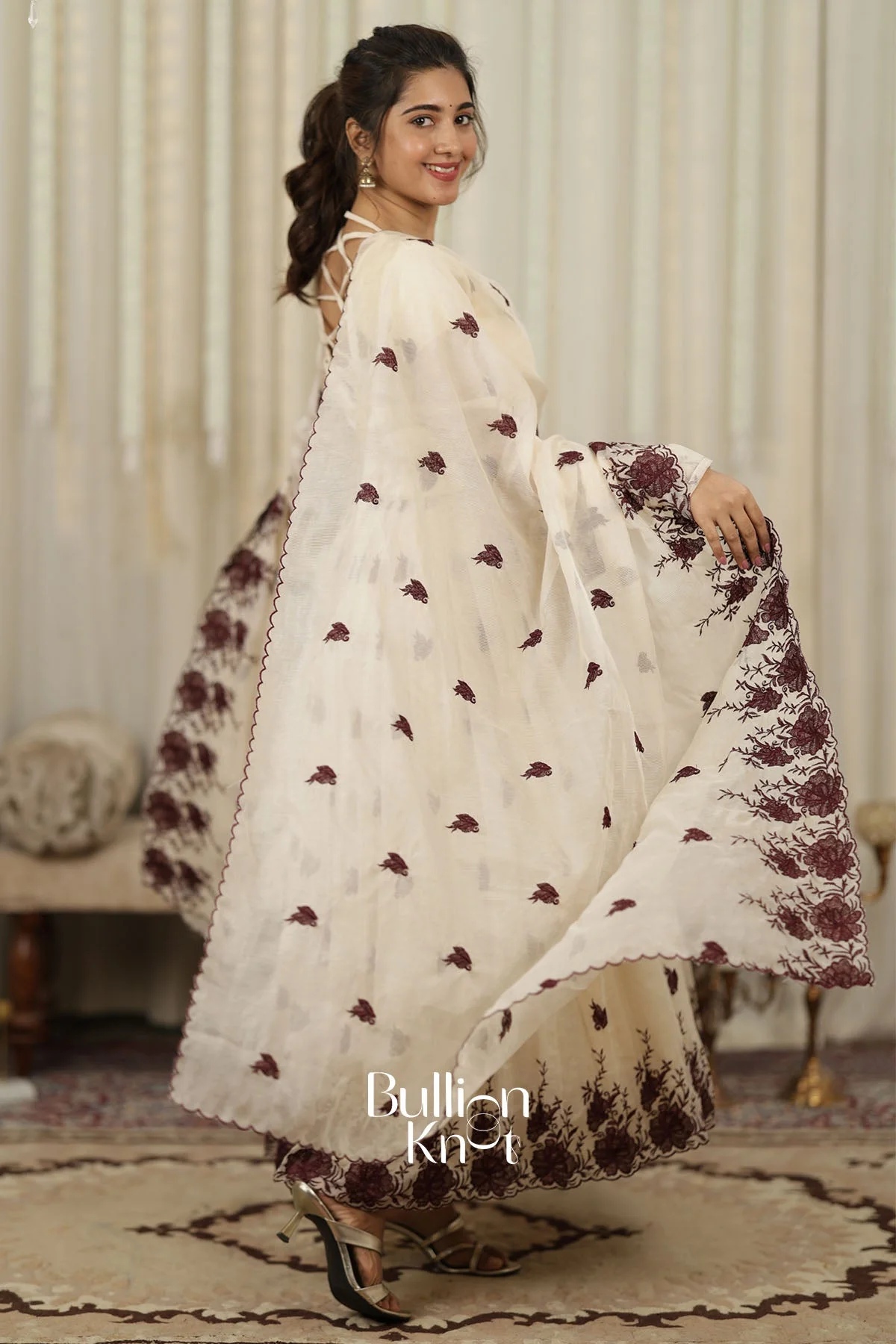 Shamisha White Rose Anarkali Set for Ethnic Elegance - Image 4