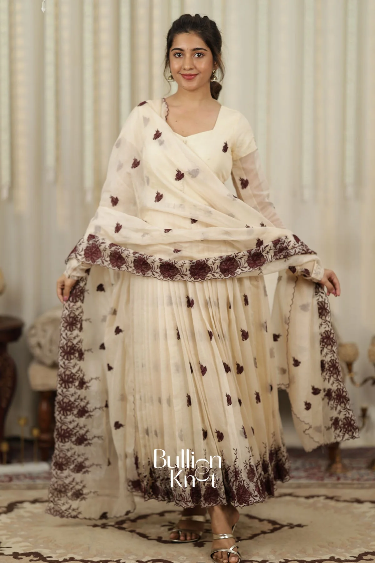 Shamisha White Rose Anarkali Set for Ethnic Elegance - Image 5