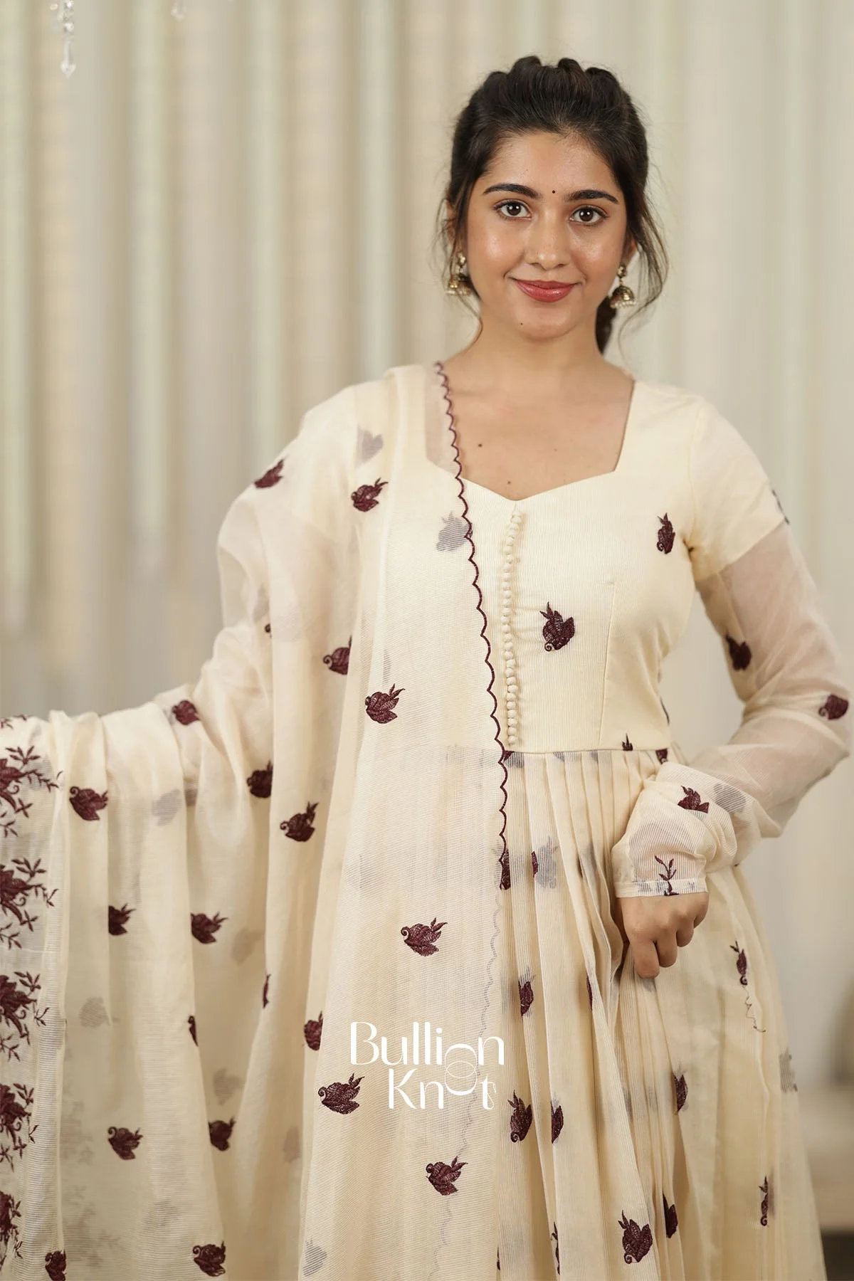 Shamisha White Rose Anarkali Set for Ethnic Elegance - Image 7